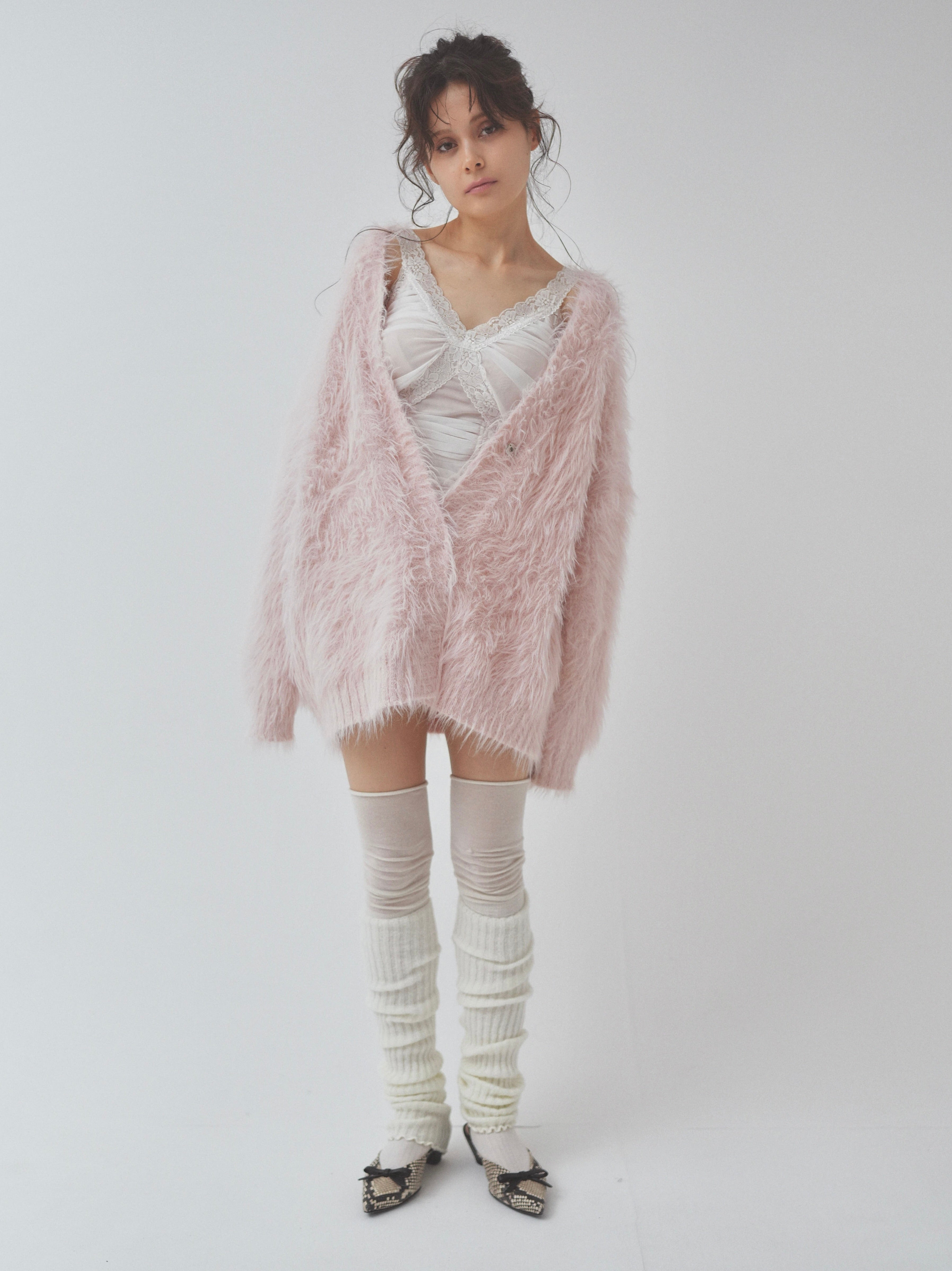 cat fur pail cardigan