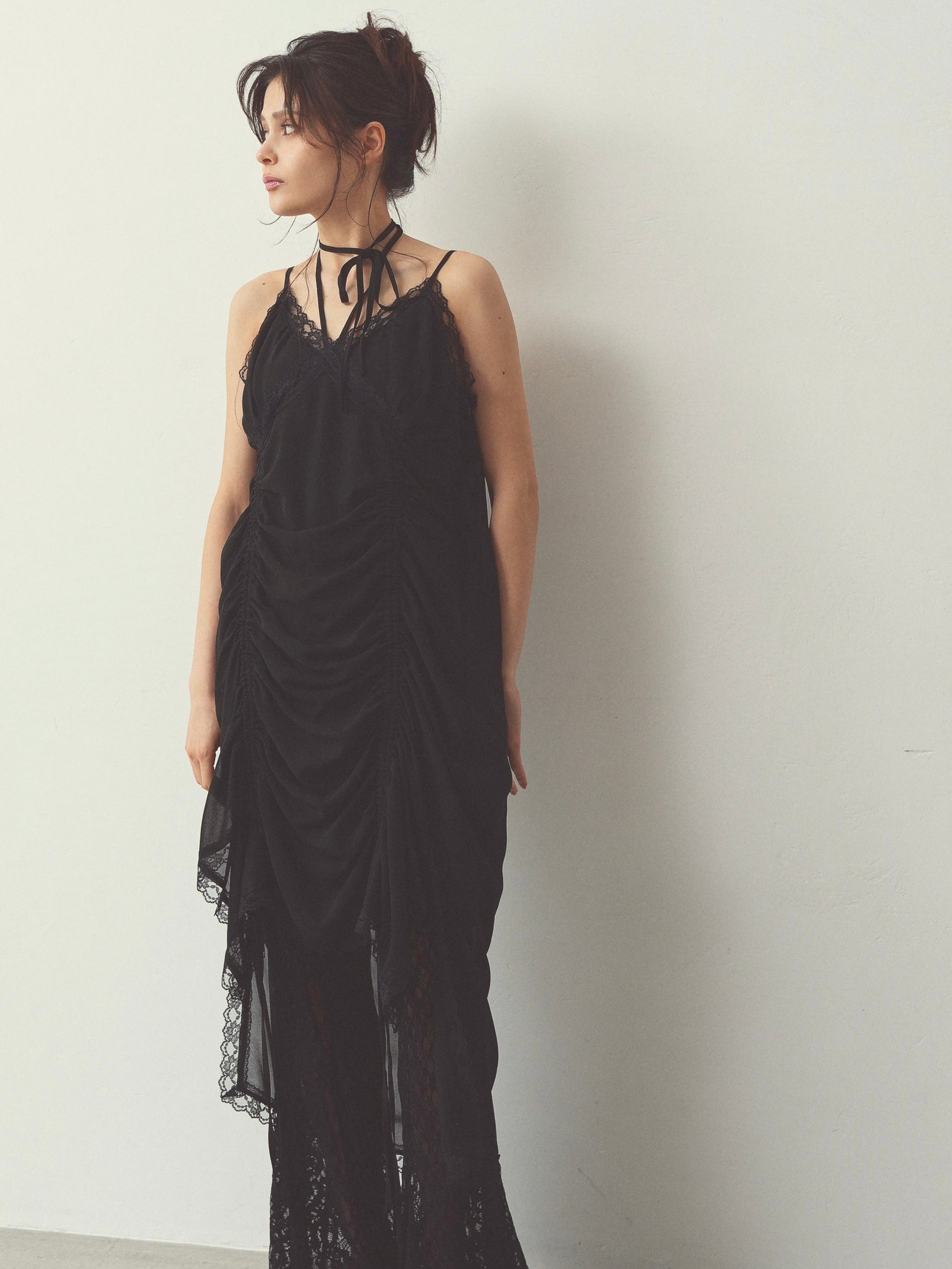 chiffon gather long op