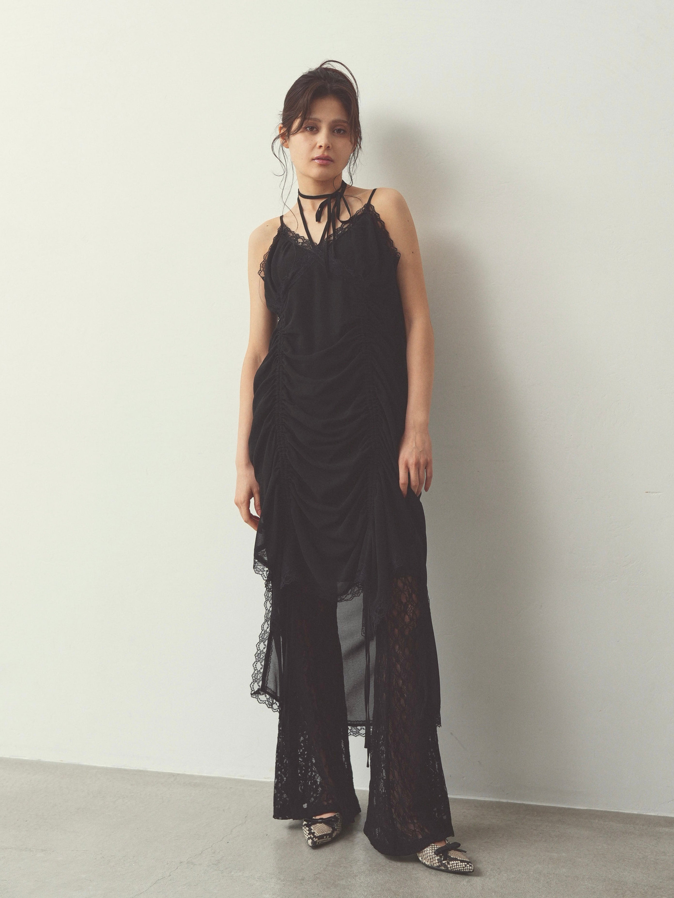 chiffon gather long op