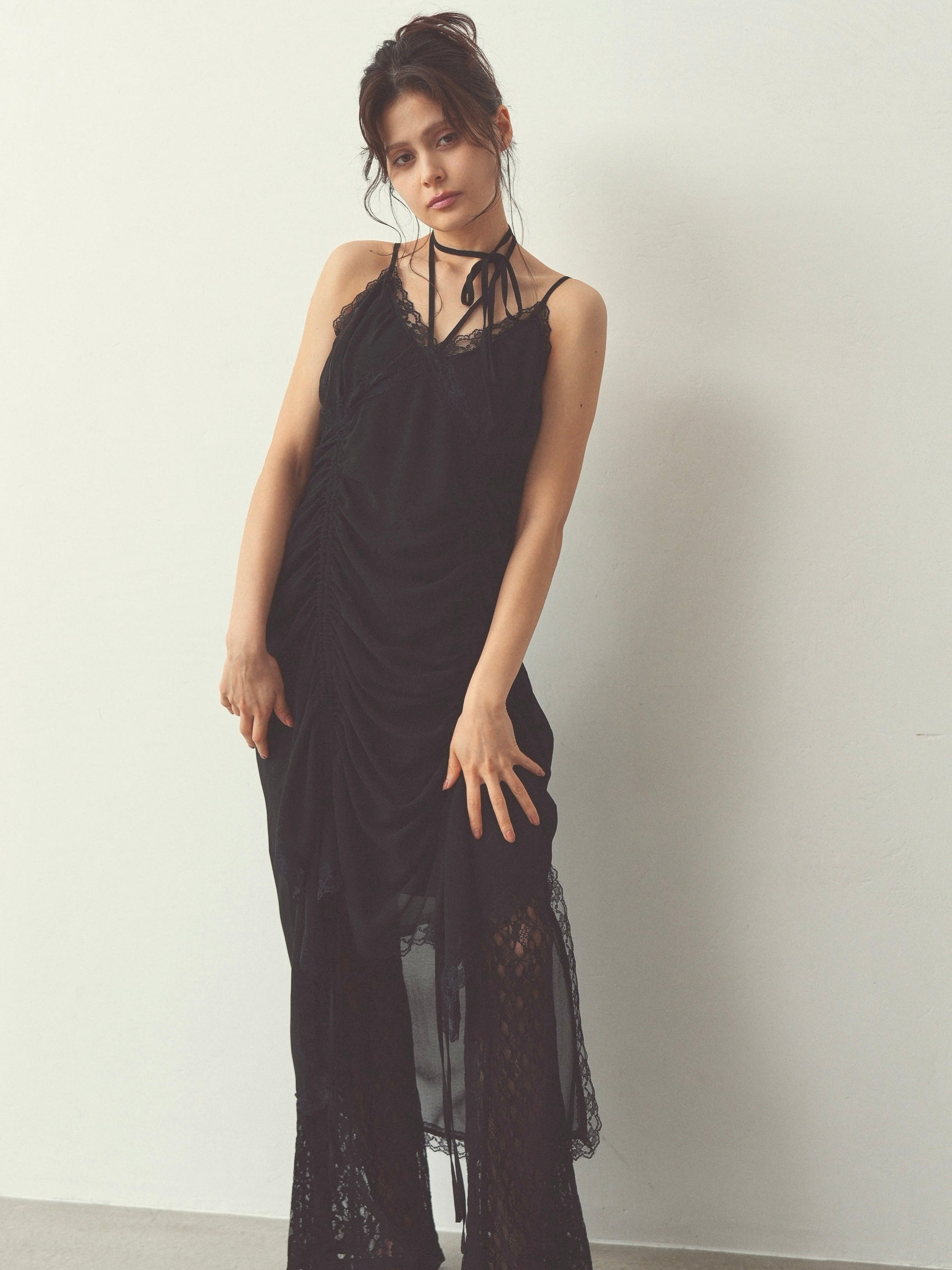 chiffon gather long op