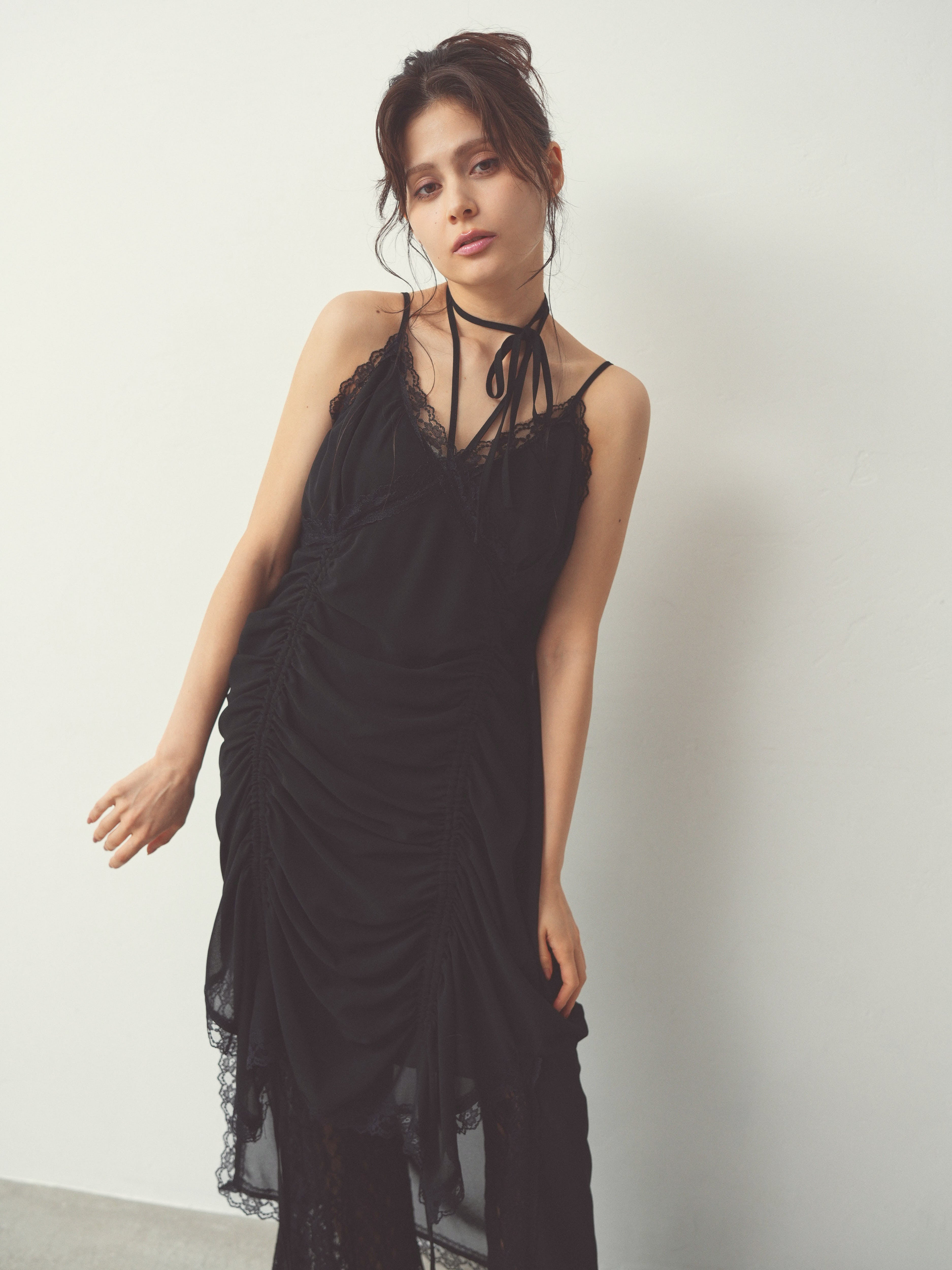 chiffon gather long op