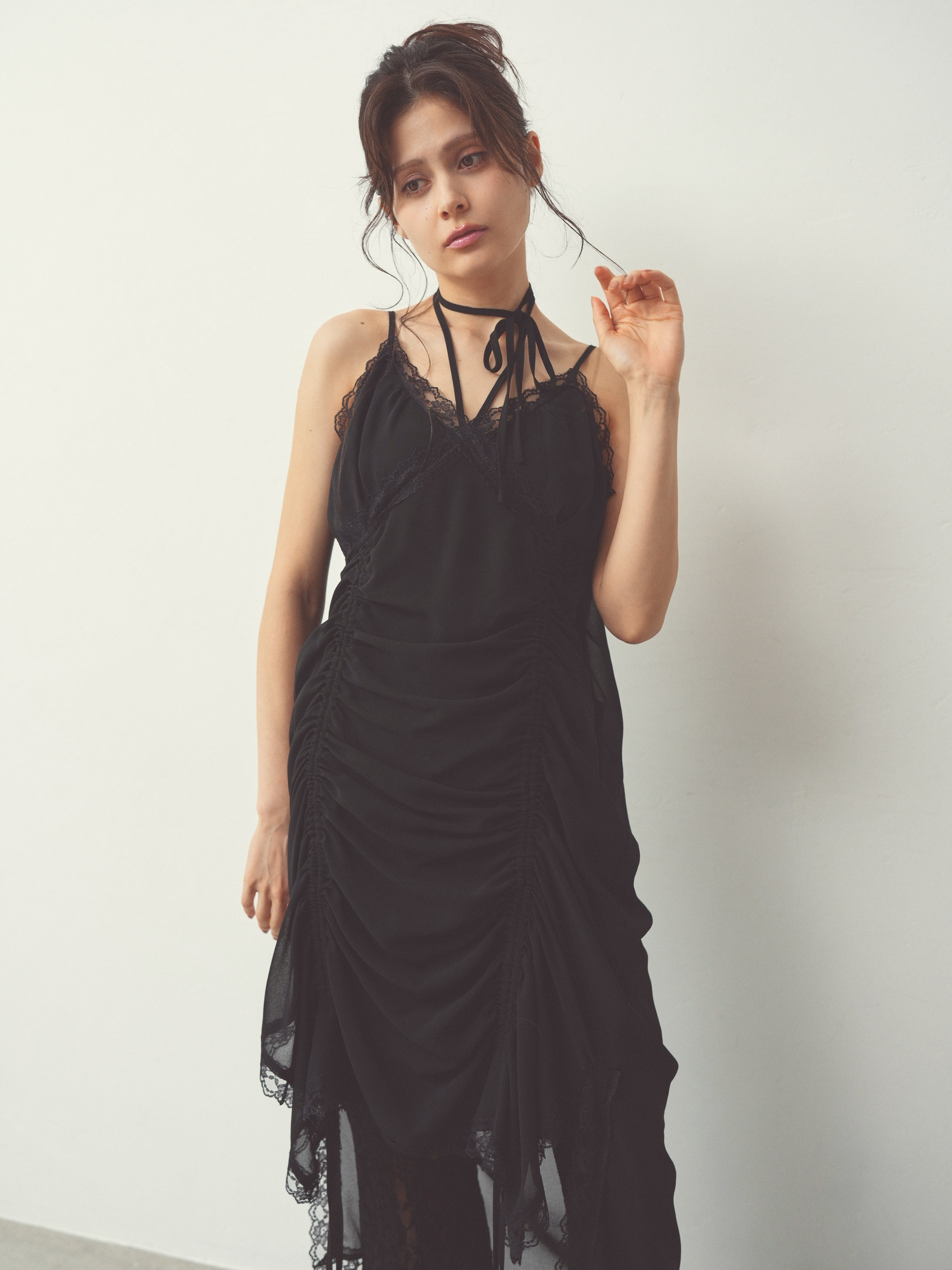 chiffon gather long op