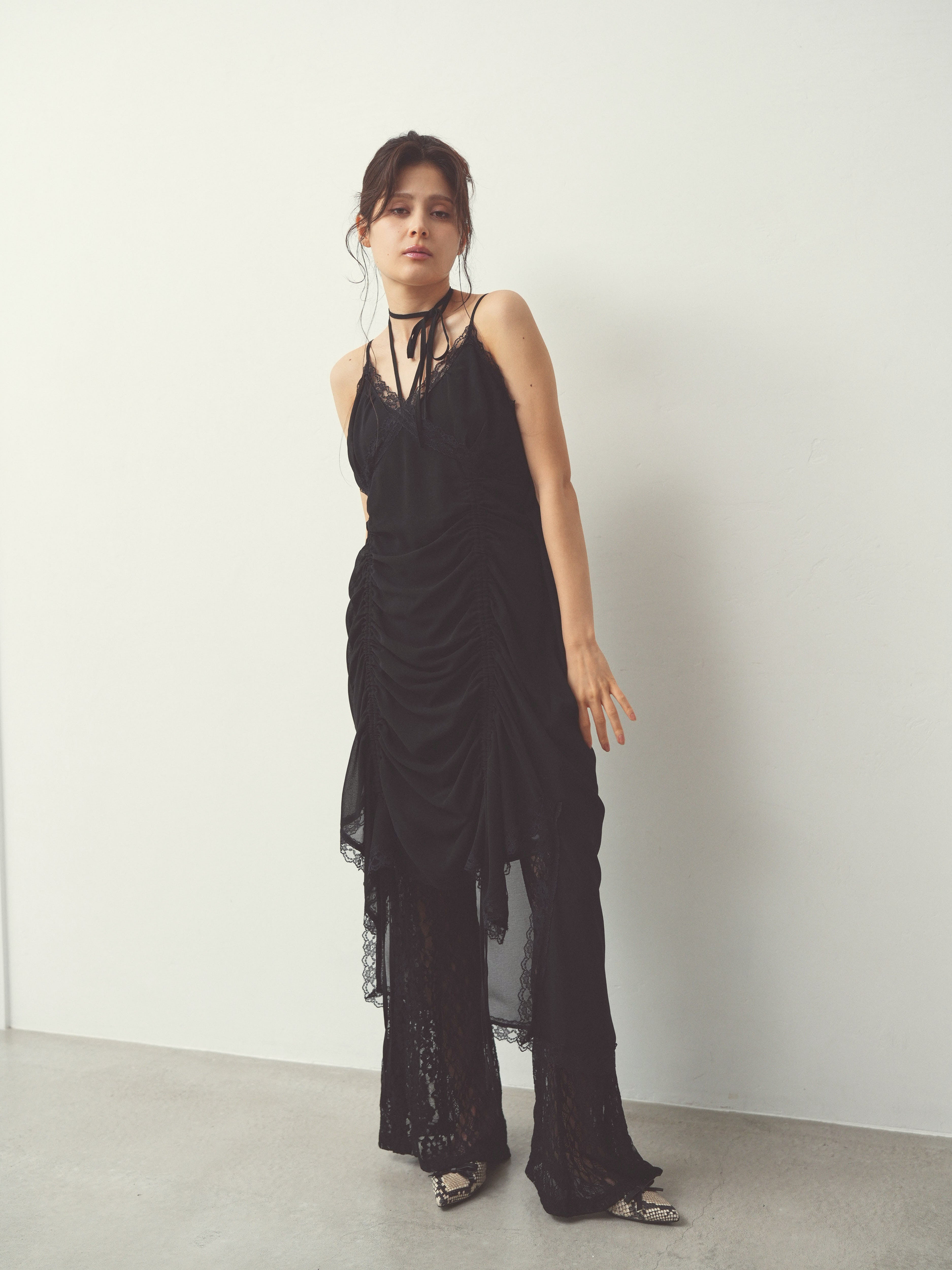 chiffon gather long op