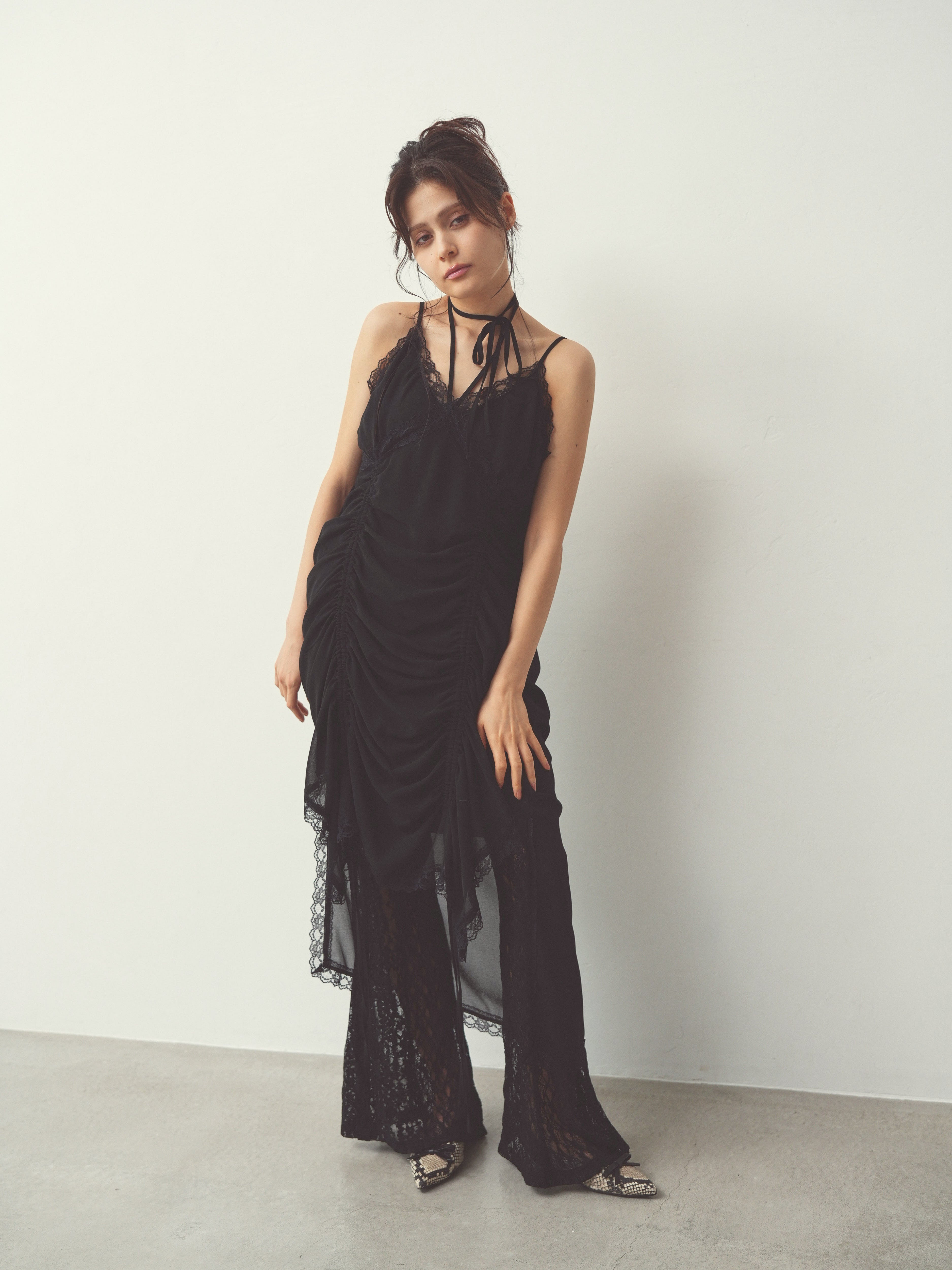 chiffon gather long op