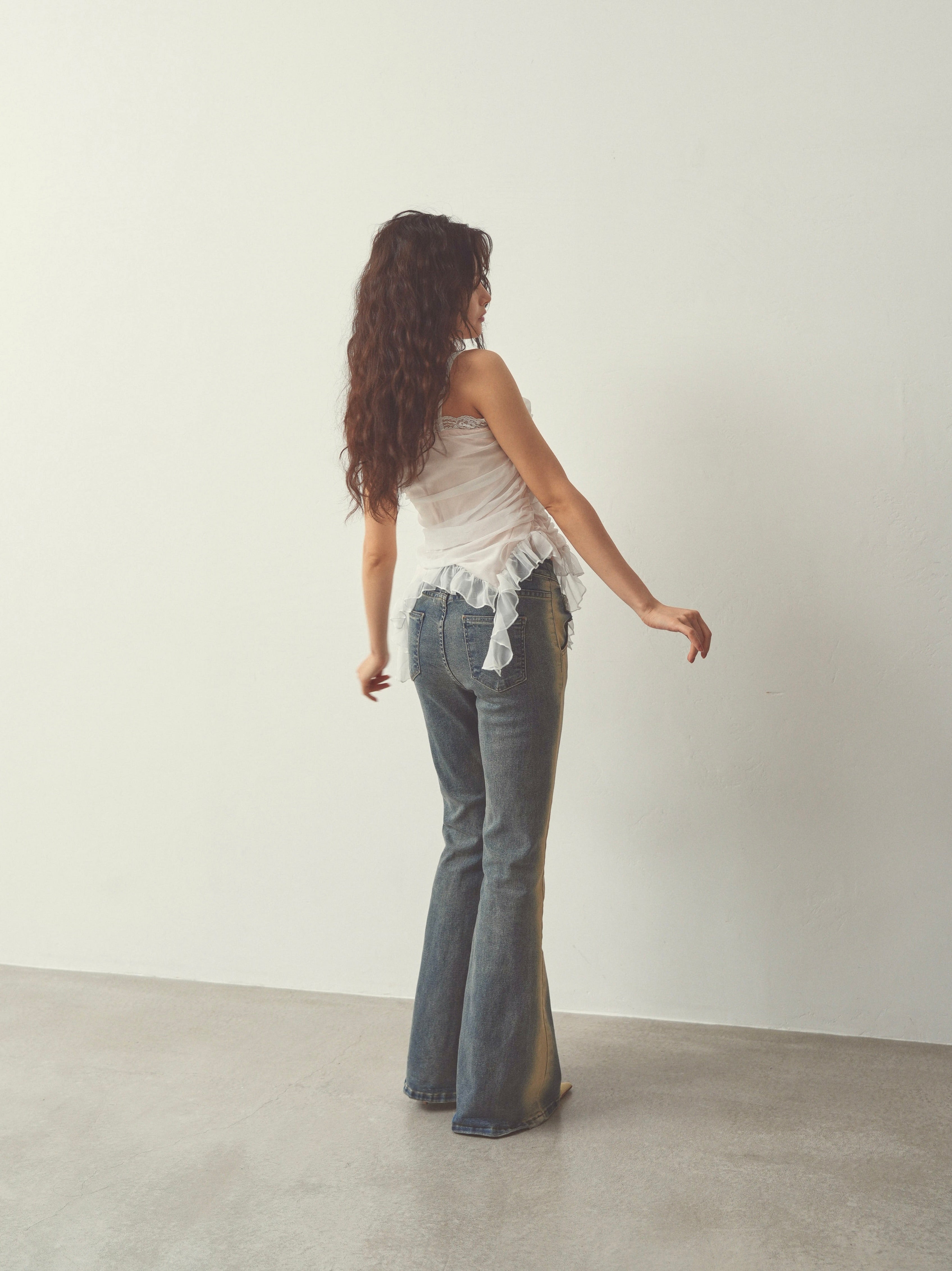 chiffon gather cami