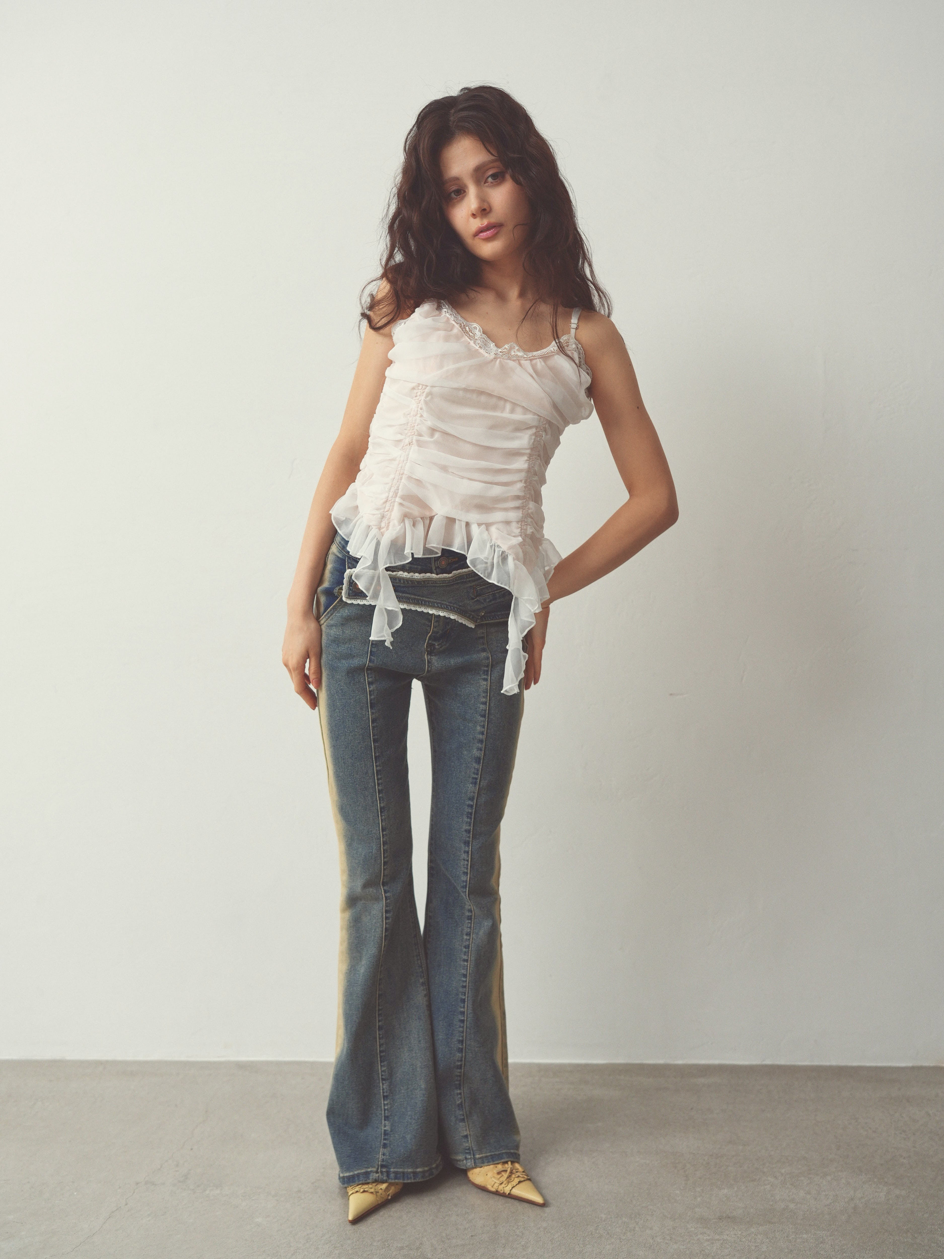 chiffon gather cami