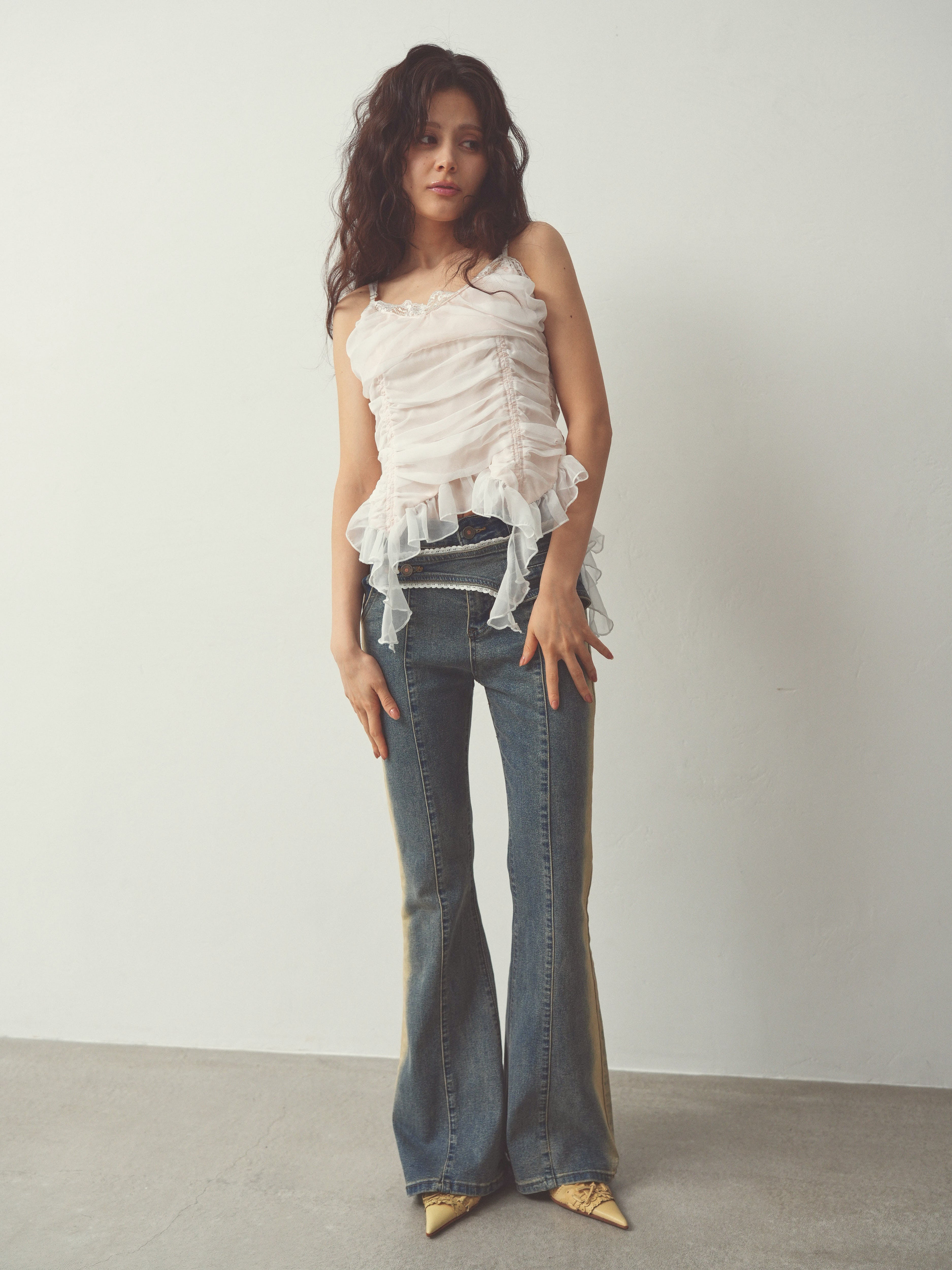 chiffon gather cami