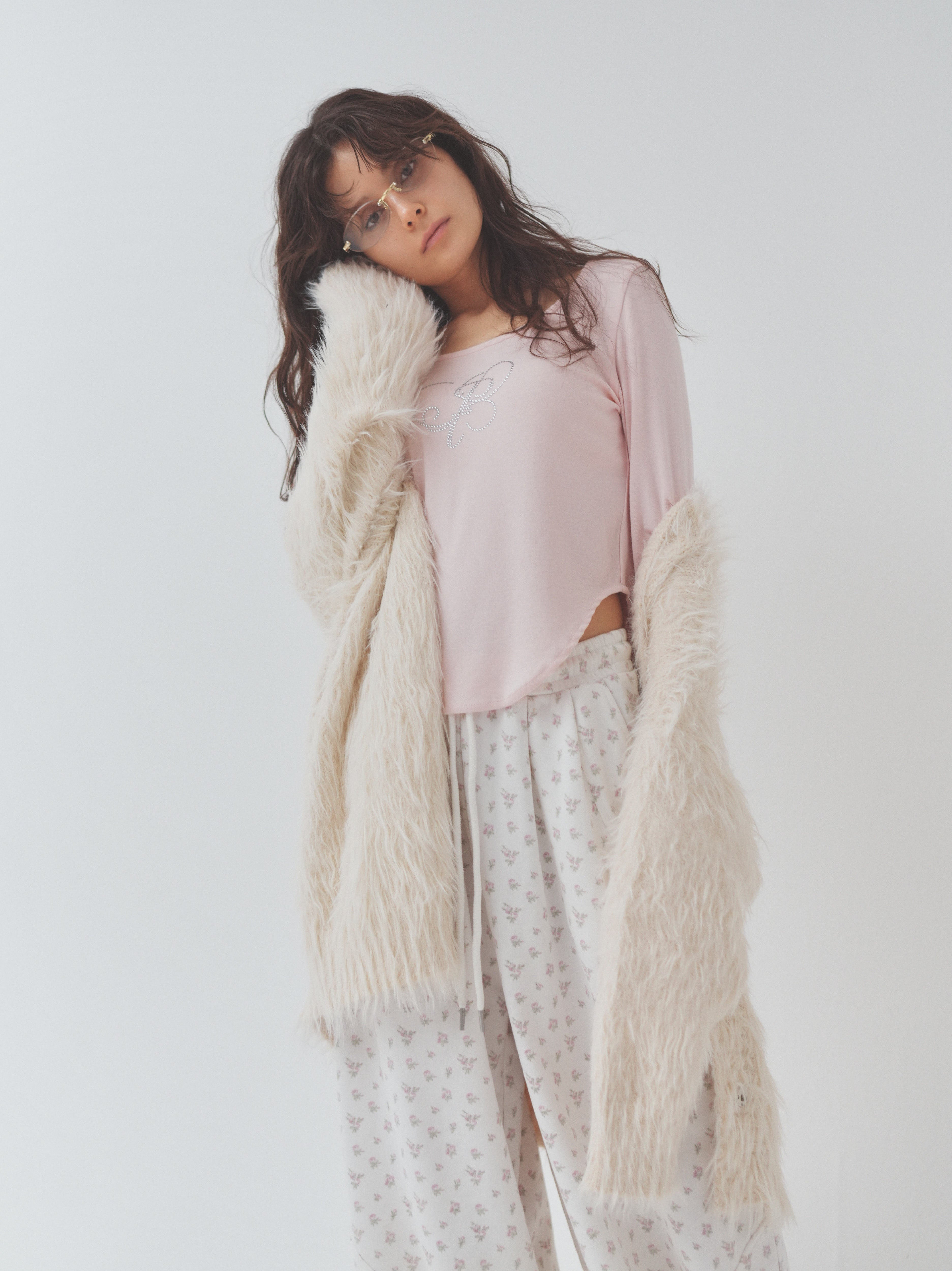 cat fur pail cardigan