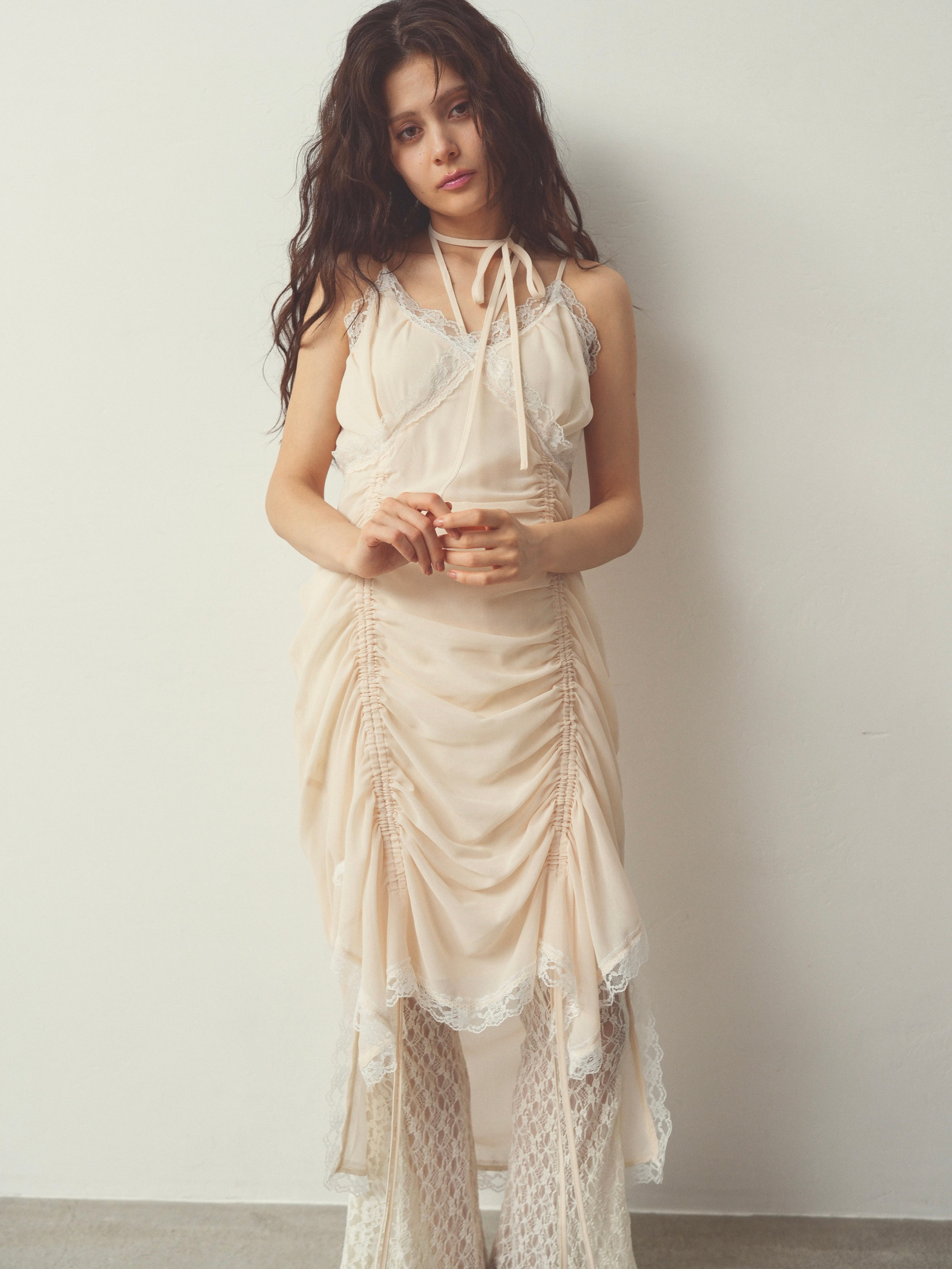 chiffon gather long op