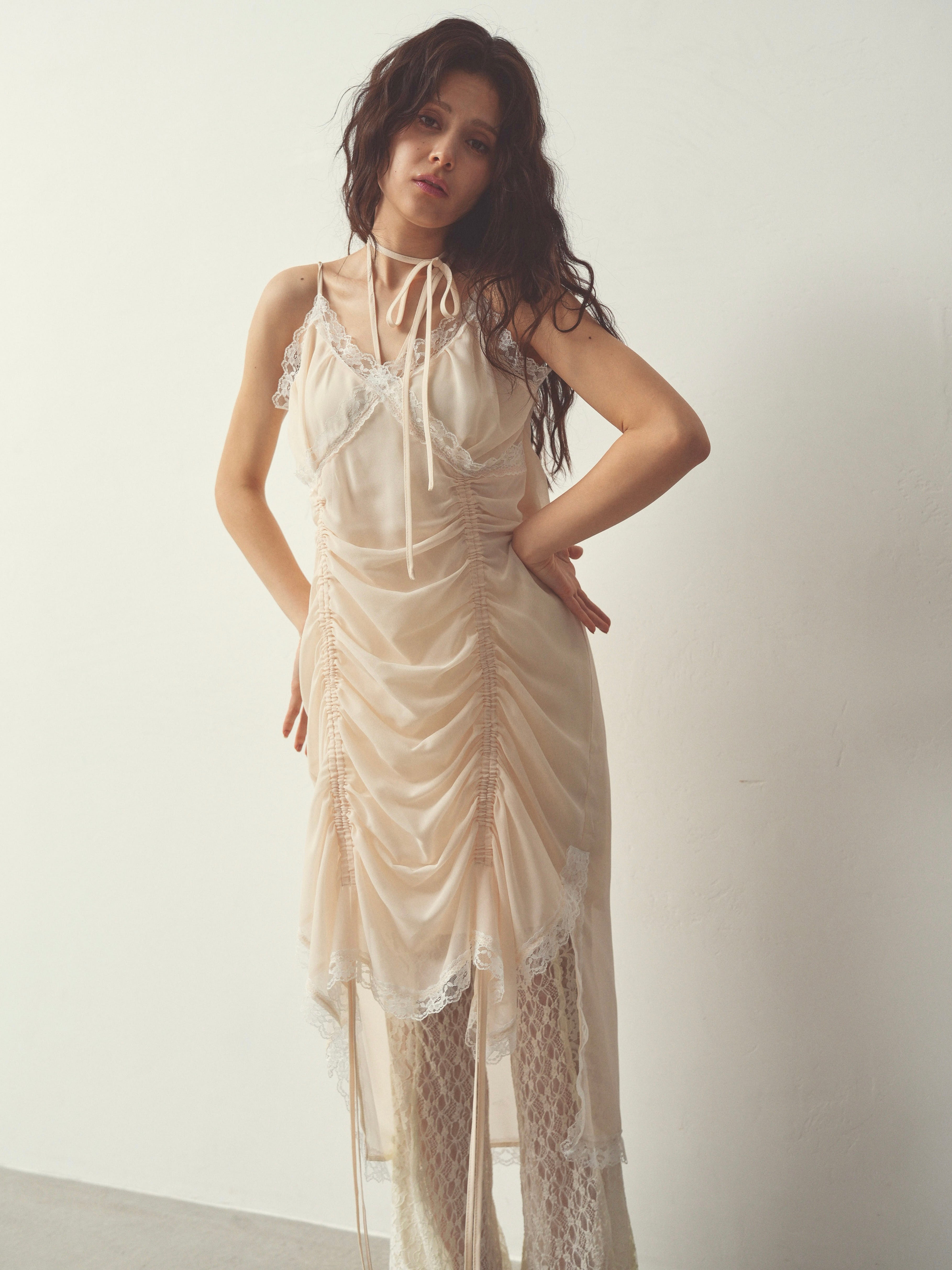 chiffon gather long op