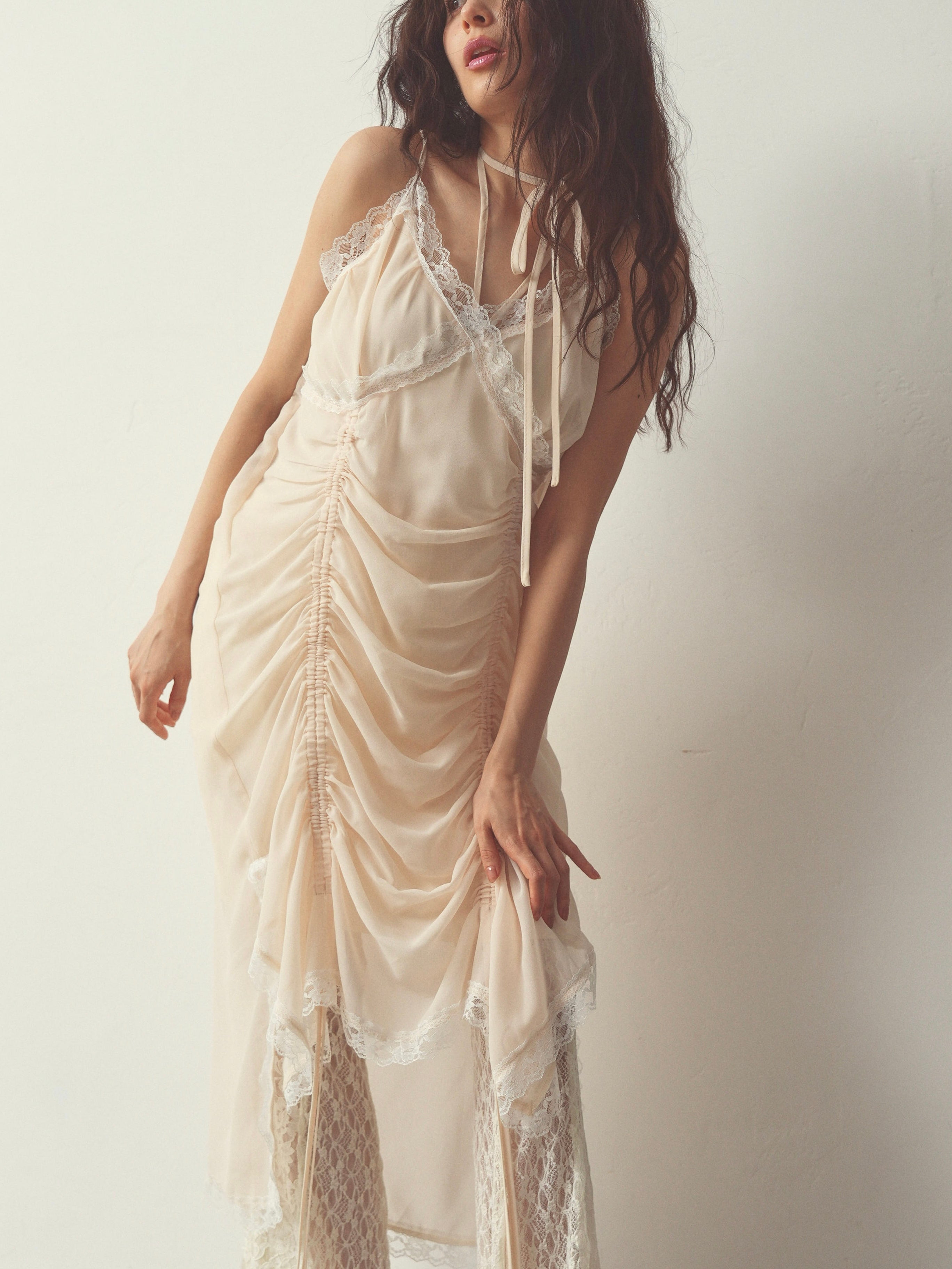 chiffon gather long op