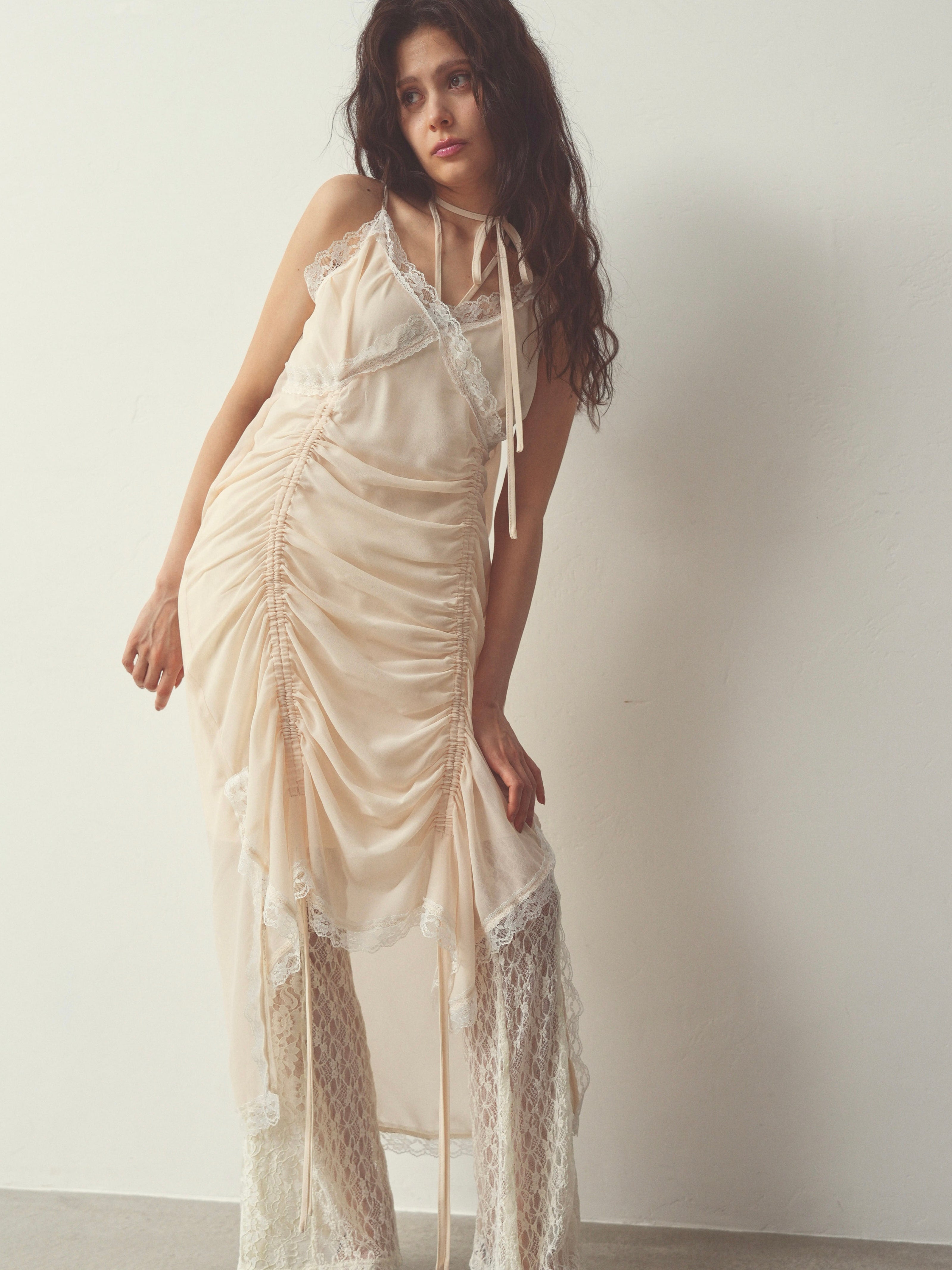 chiffon gather long op