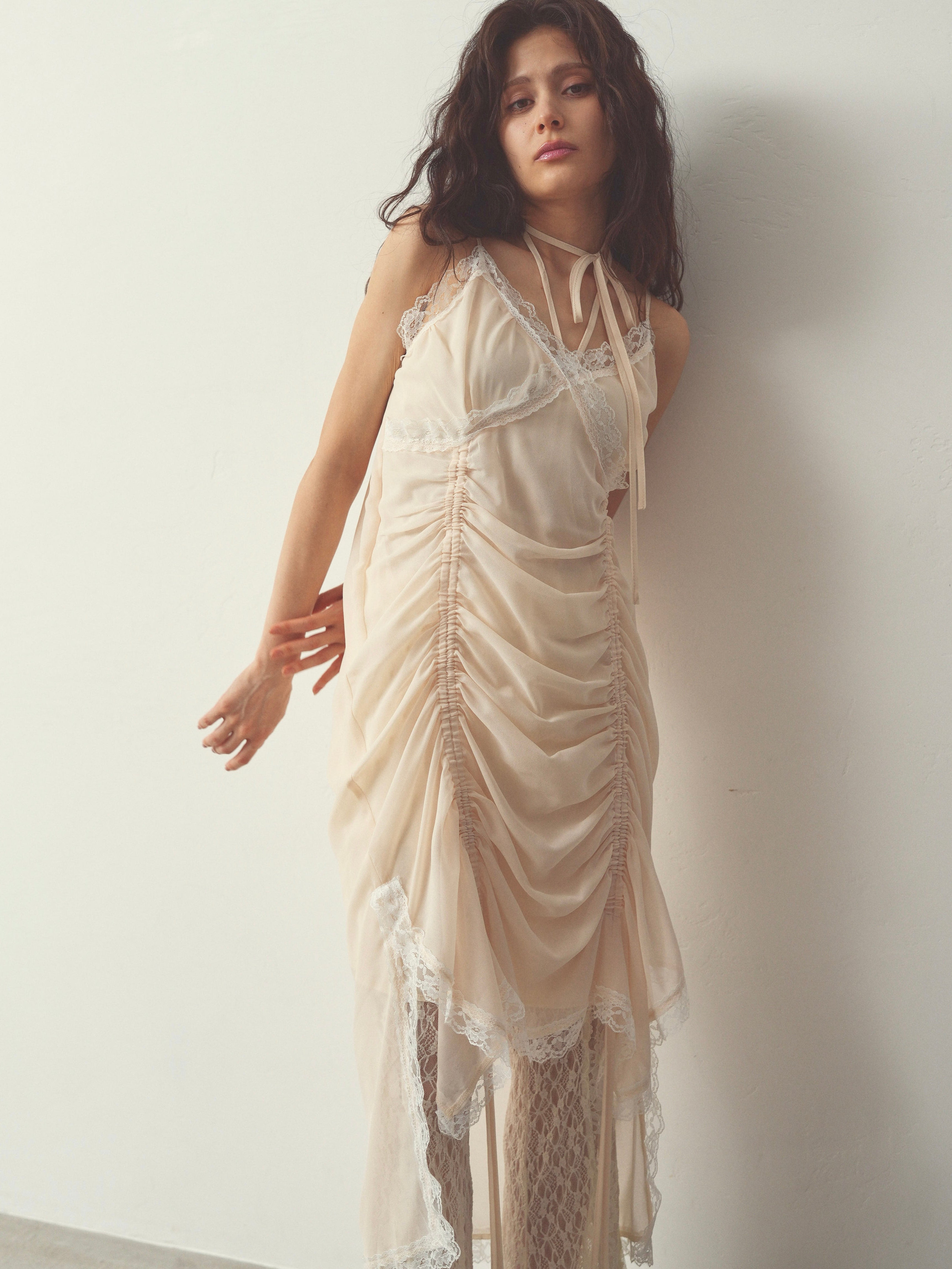 chiffon gather long op