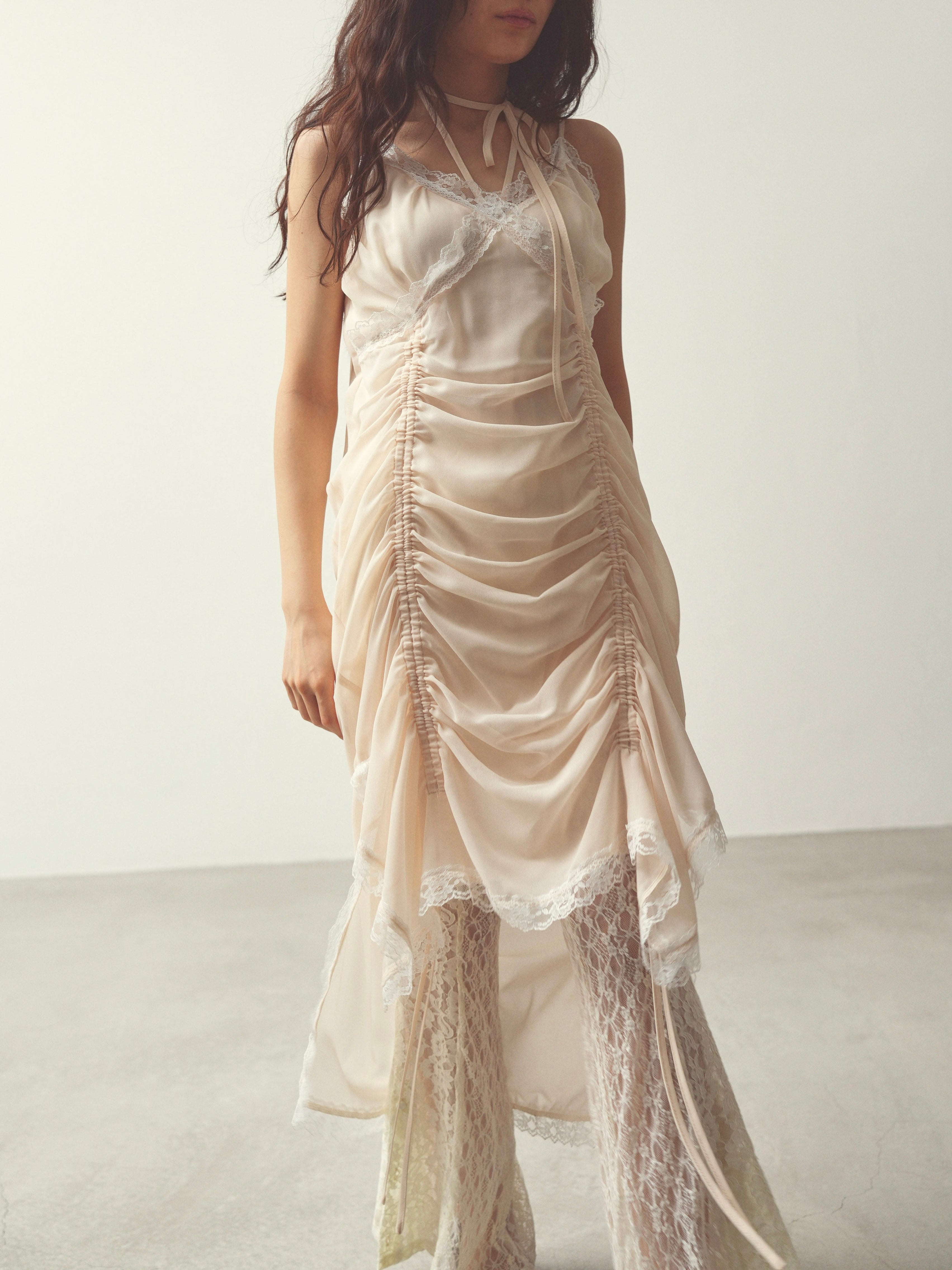 chiffon gather long op