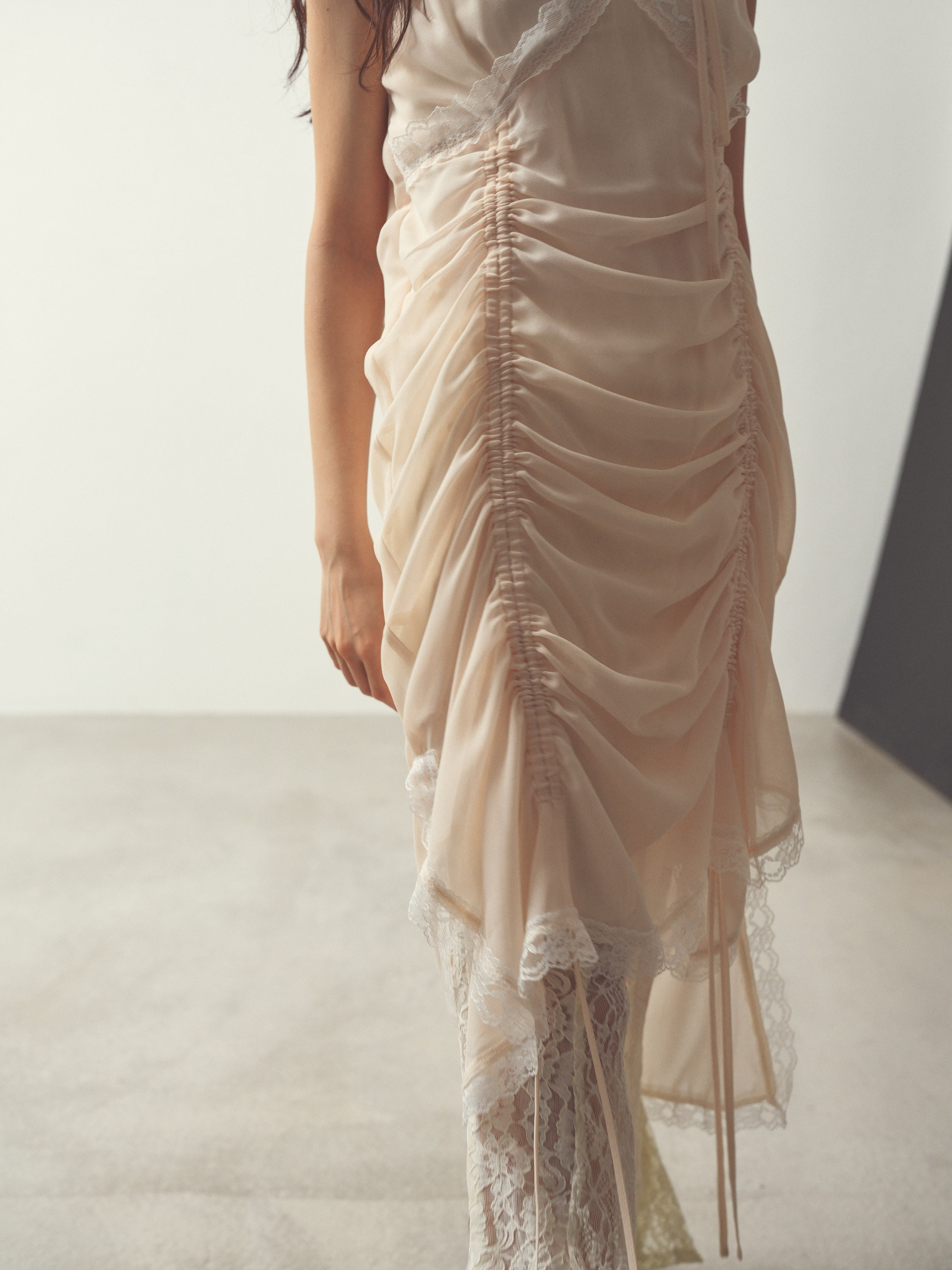 chiffon gather long op