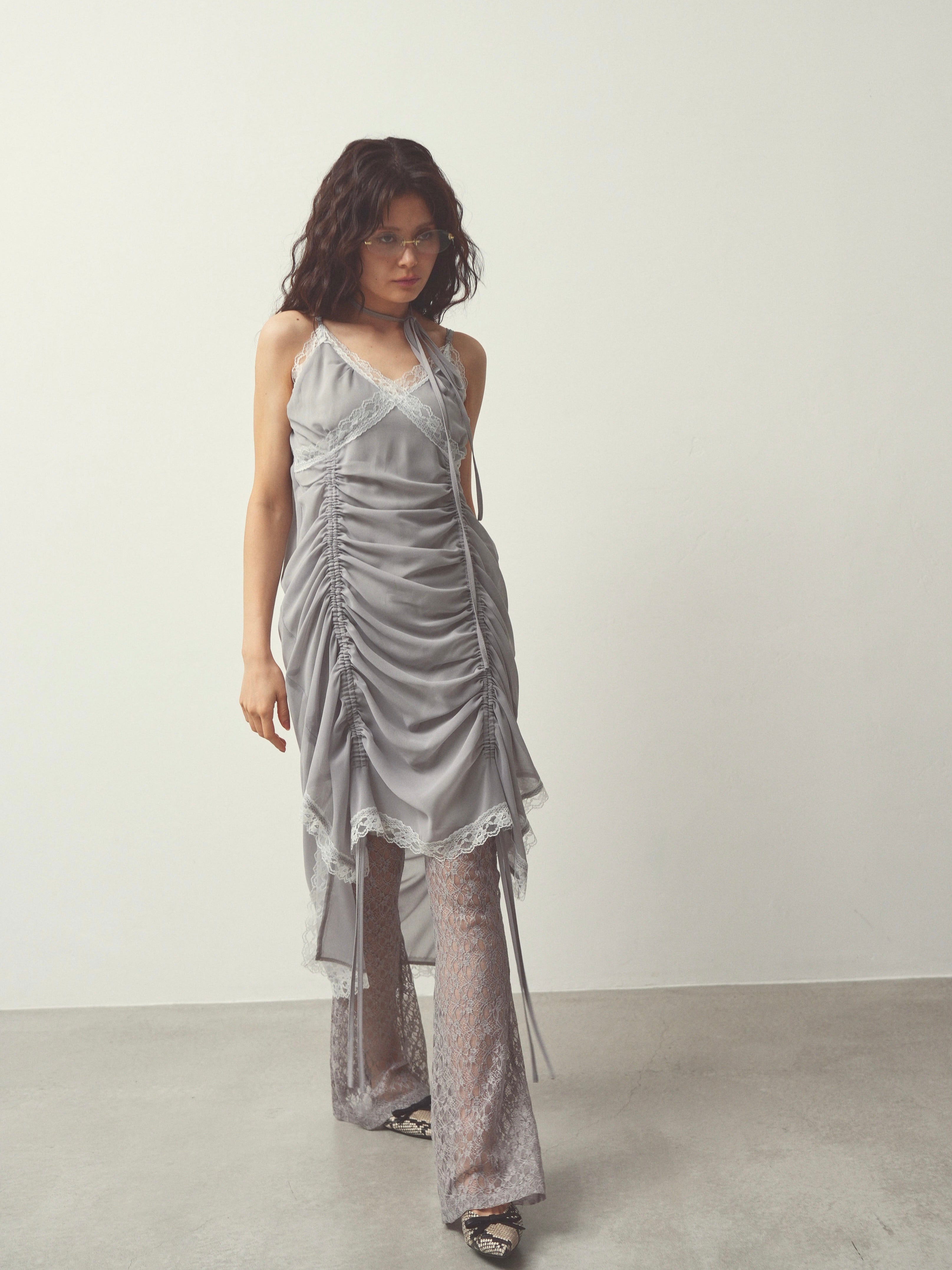 chiffon gather long op