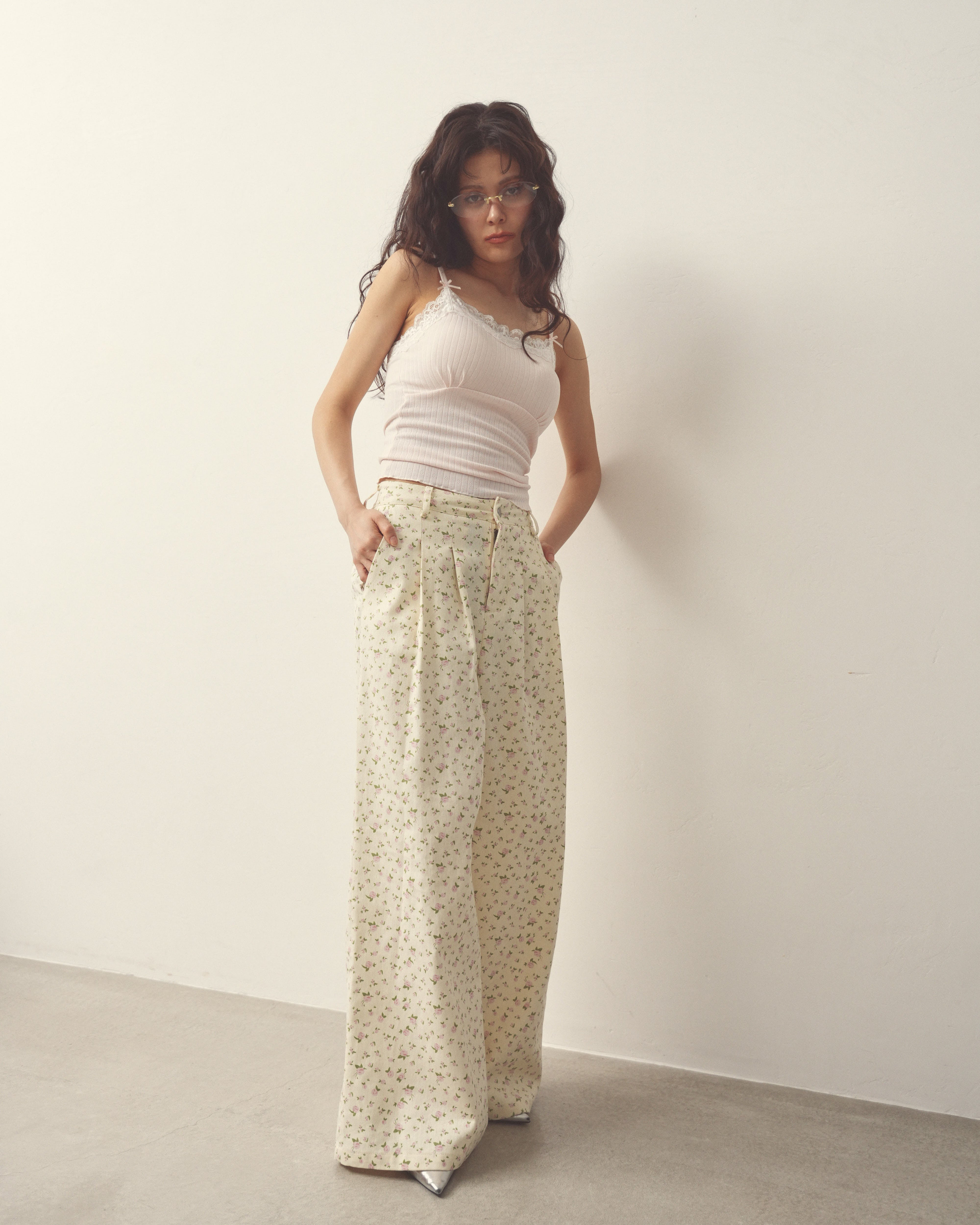 eyelet ribbon camisole