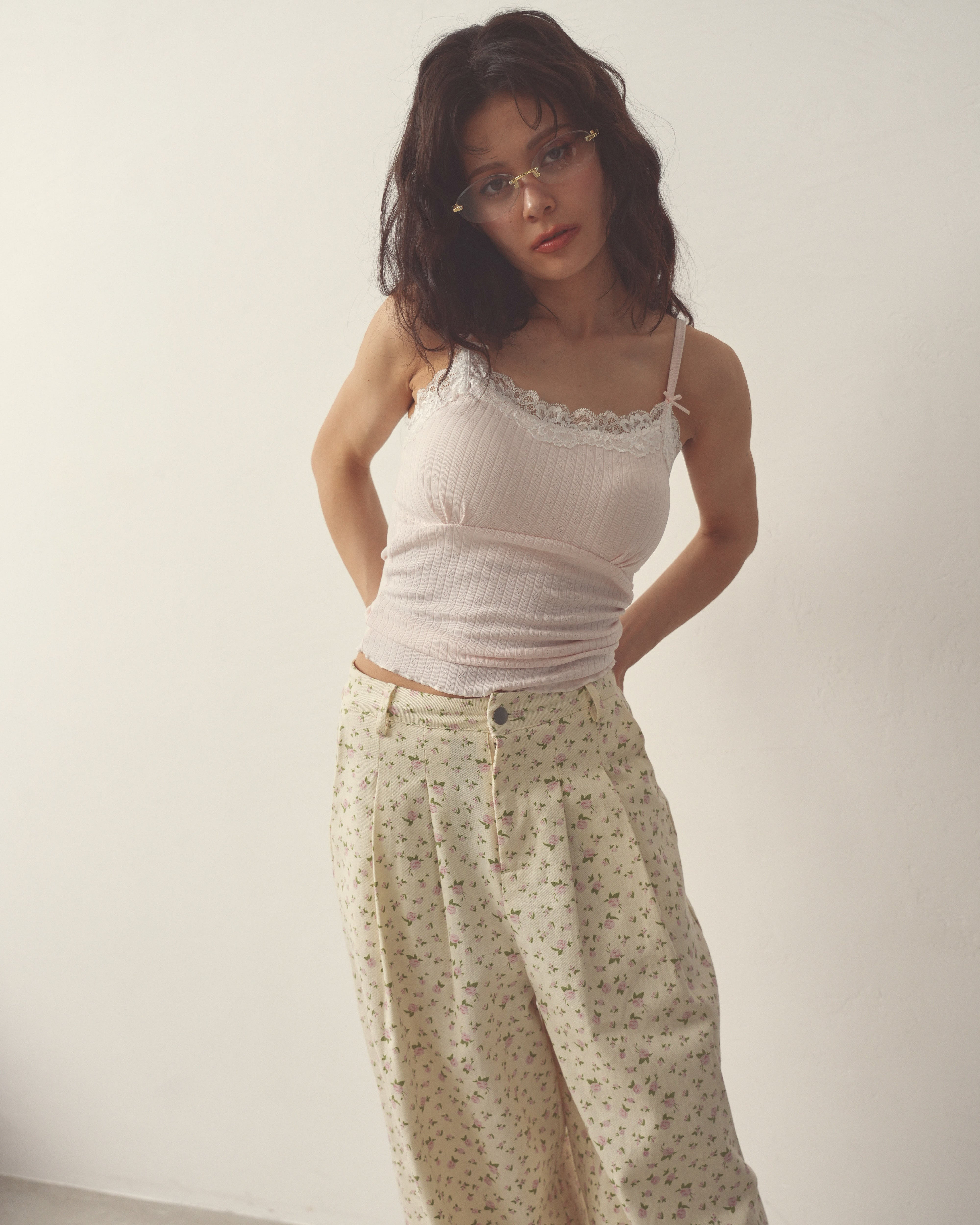 eyelet ribbon camisole