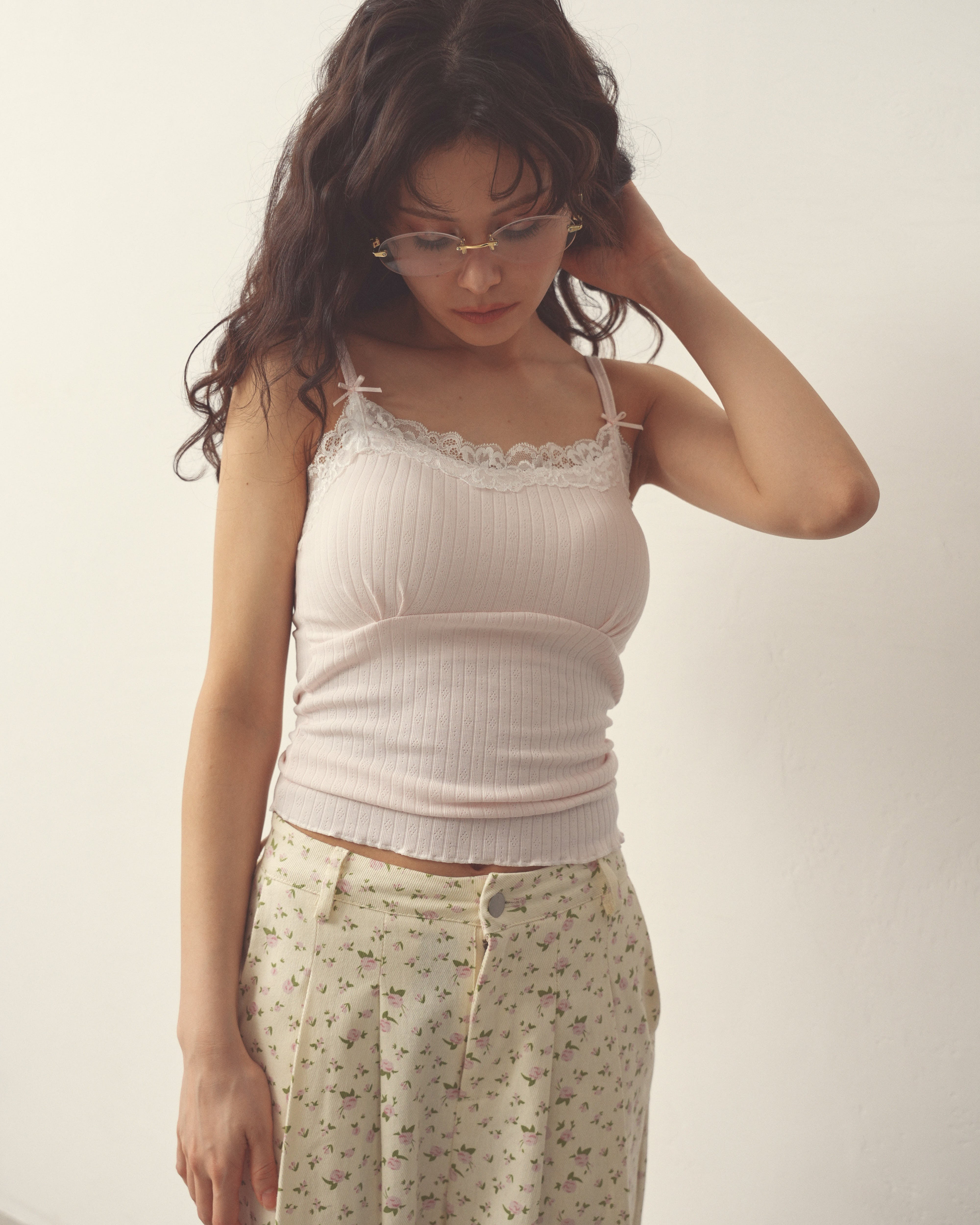 eyelet ribbon camisole