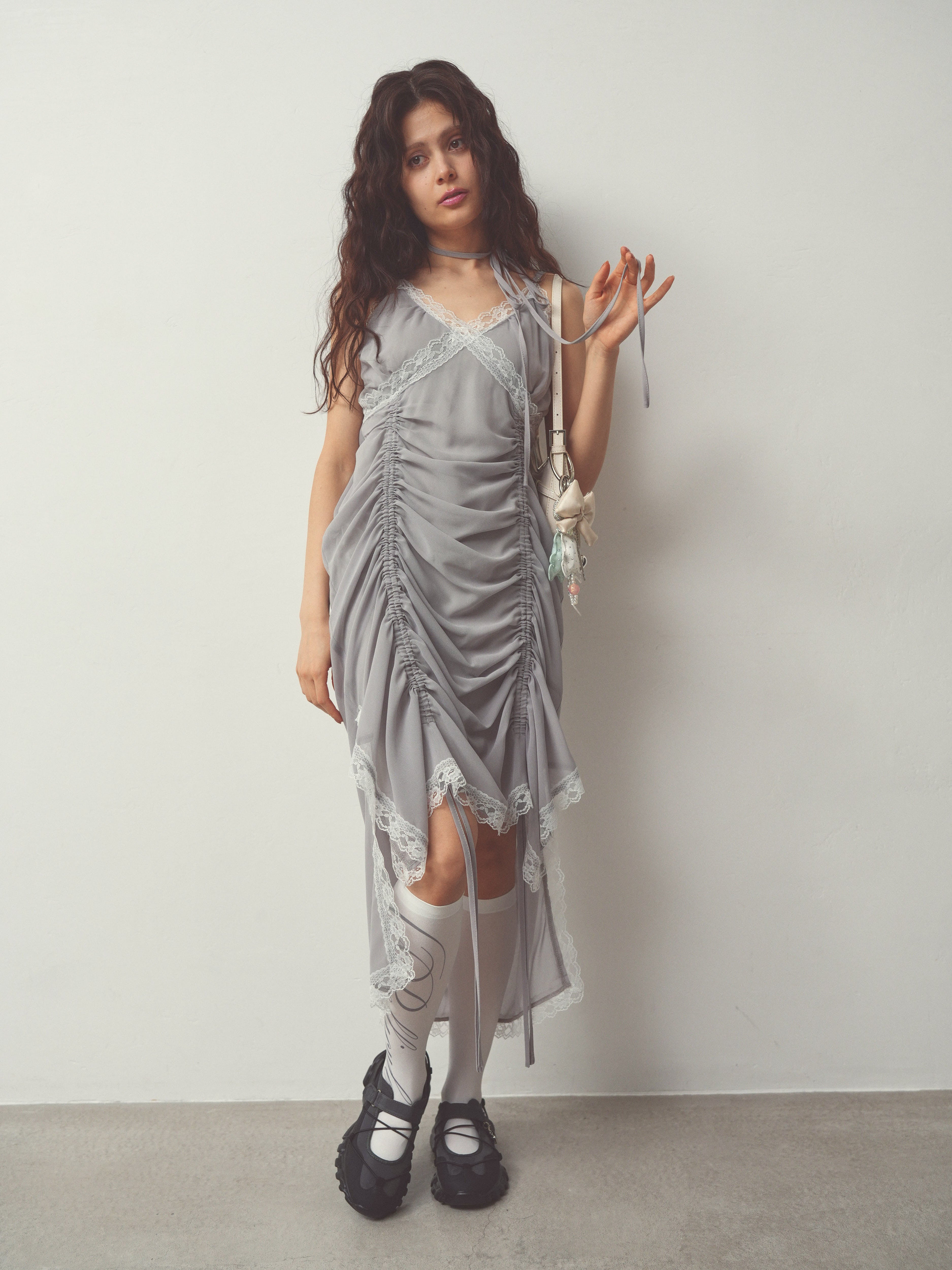 chiffon gather long op