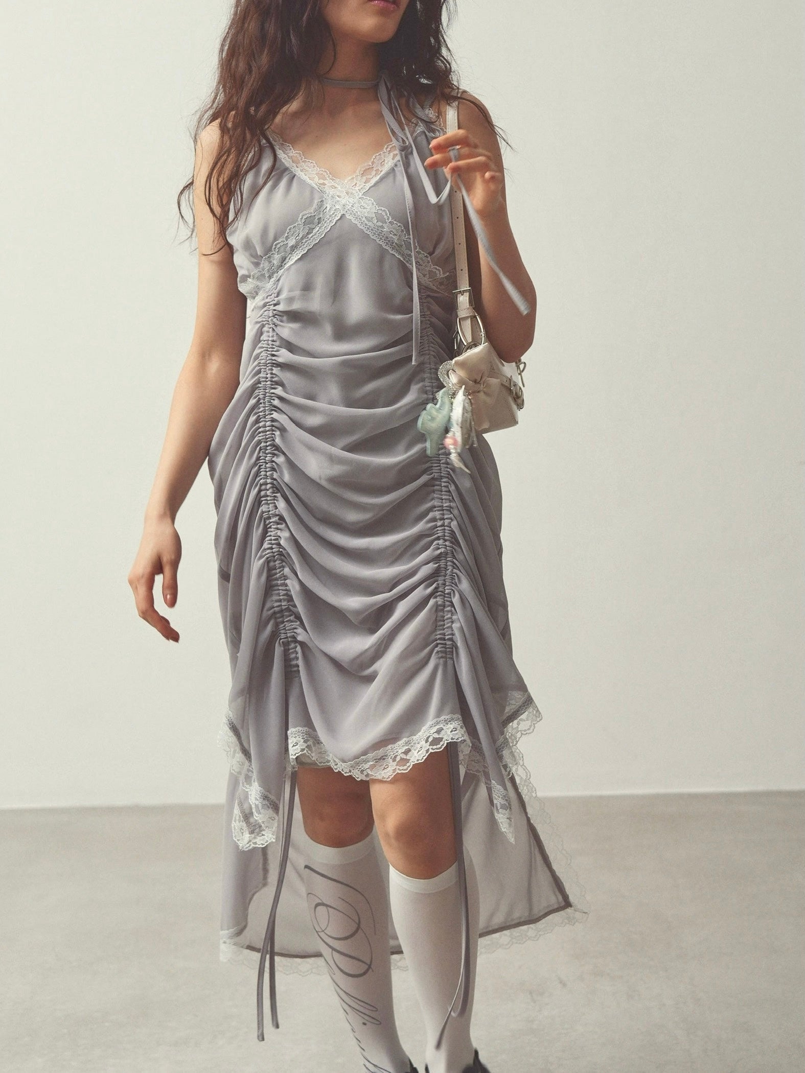 chiffon gather long op