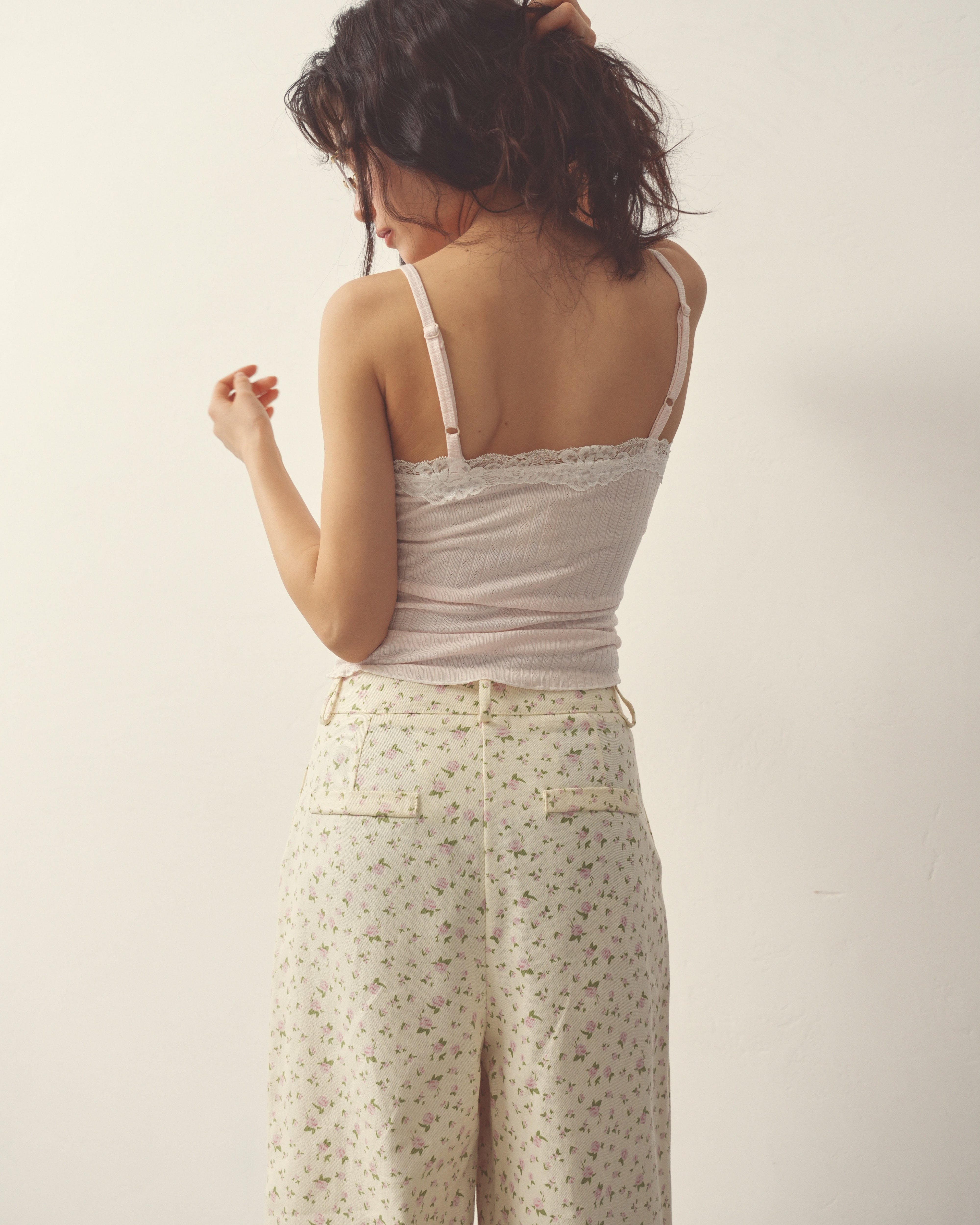 eyelet ribbon camisole