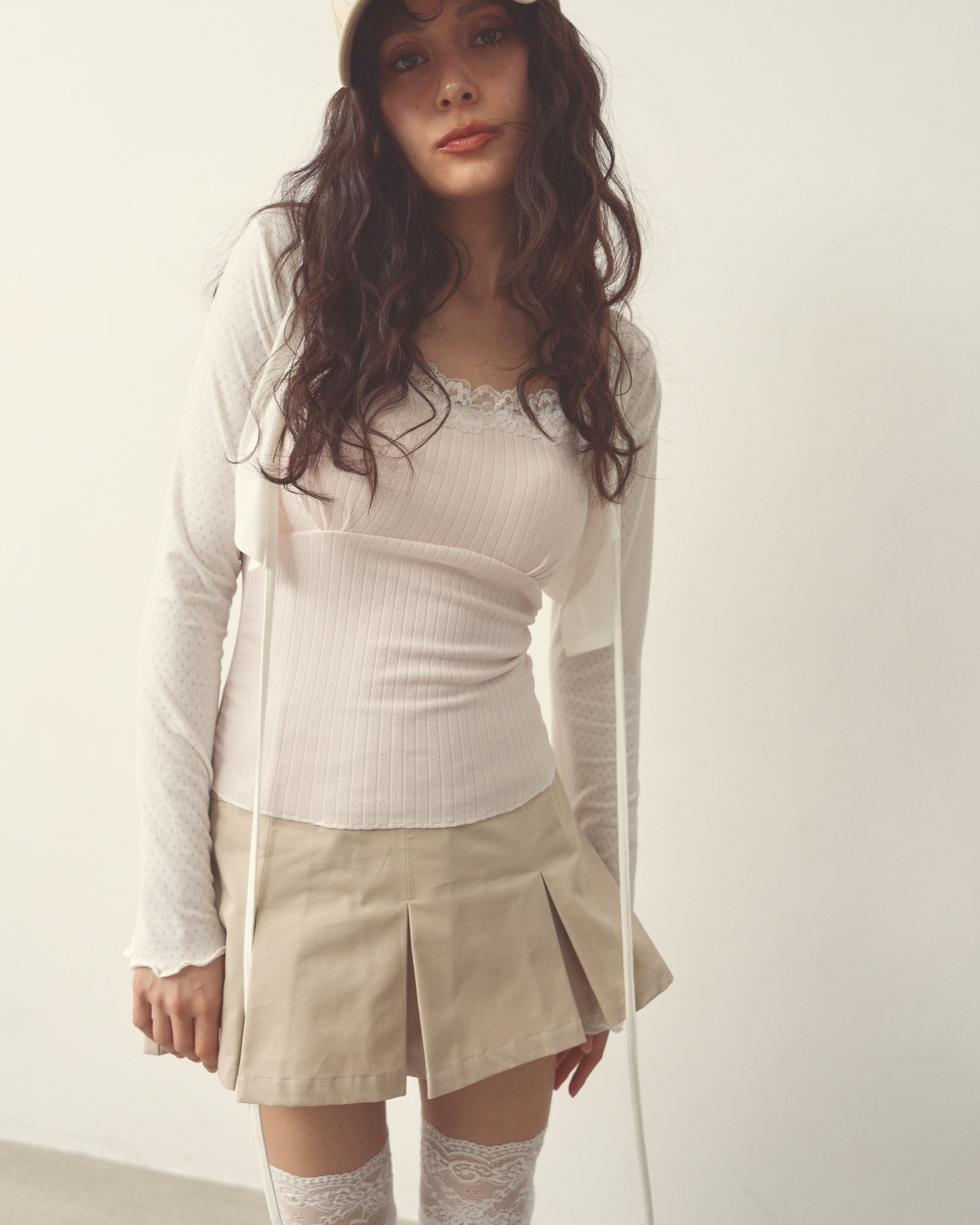 eyelet ribbon camisole