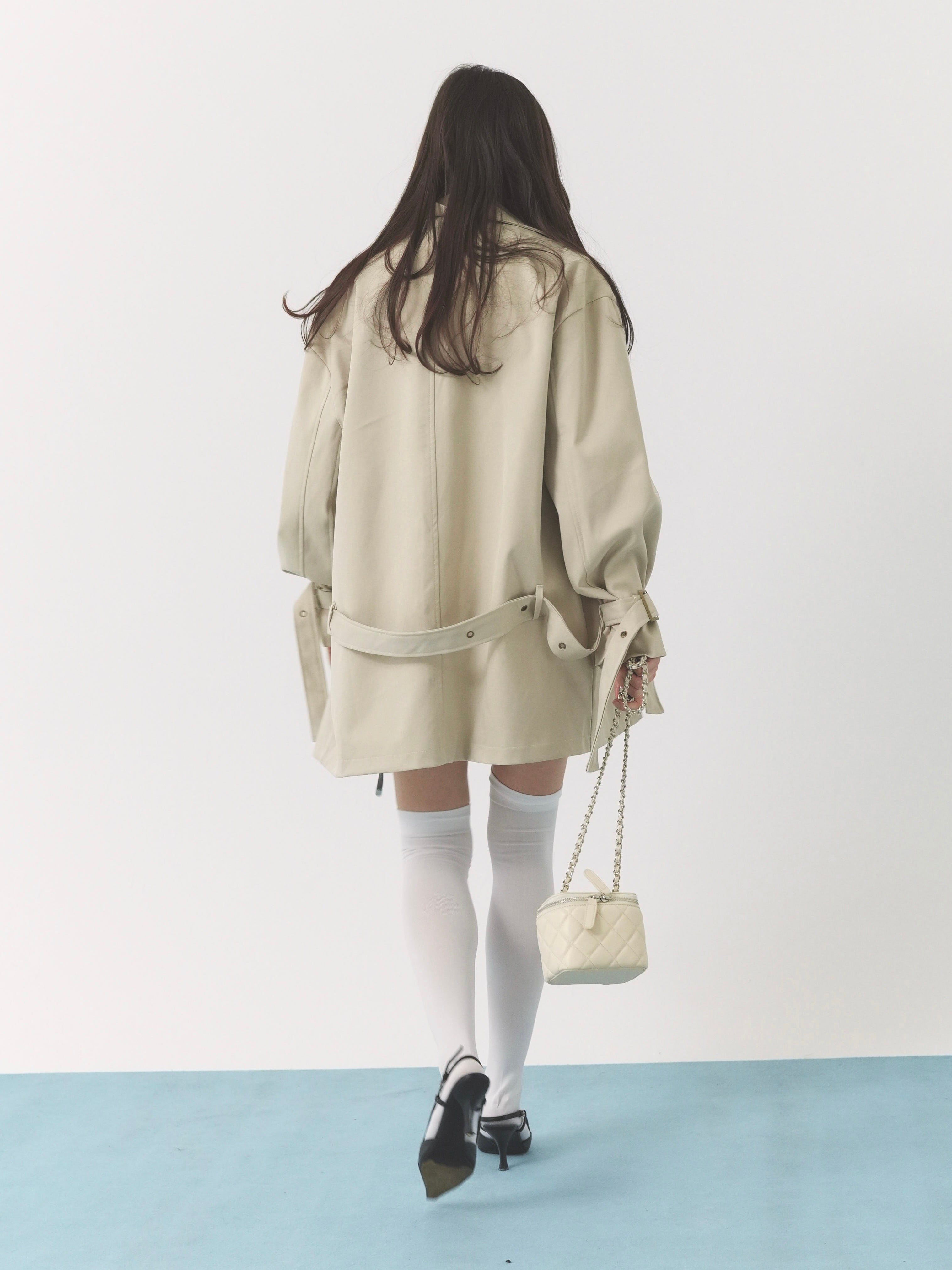 stand collar trench coat