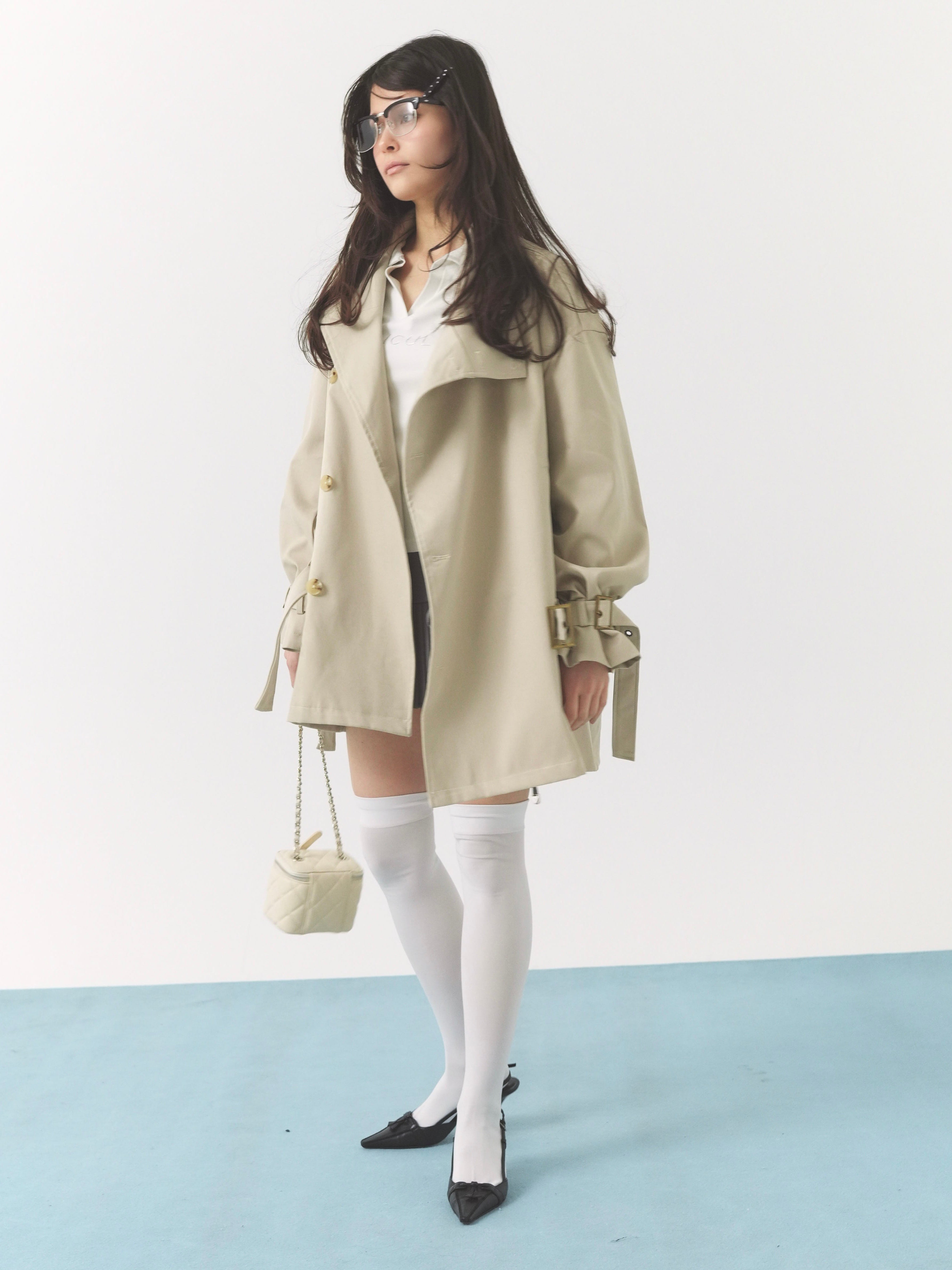 stand collar trench coat