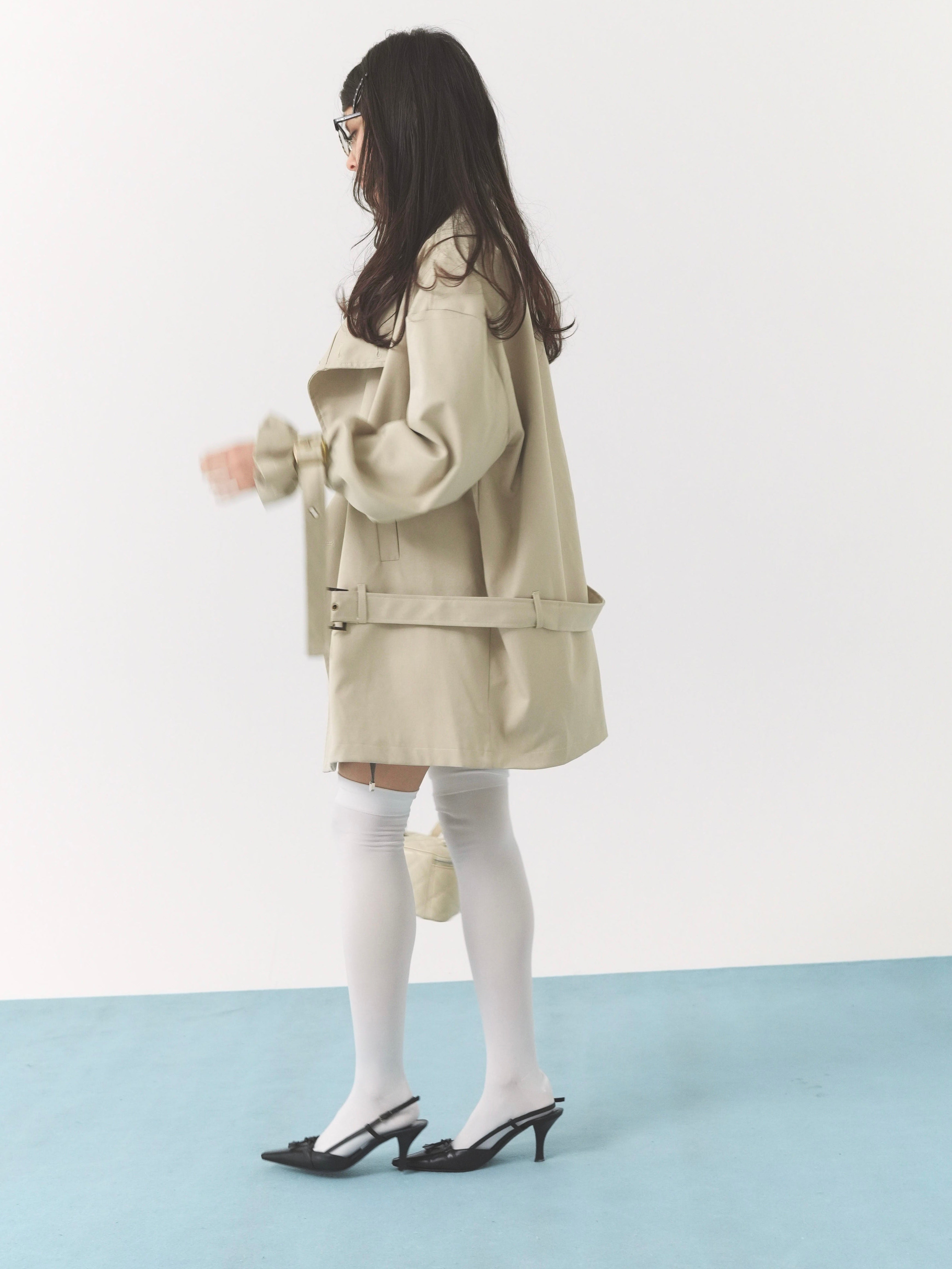 stand collar trench coat