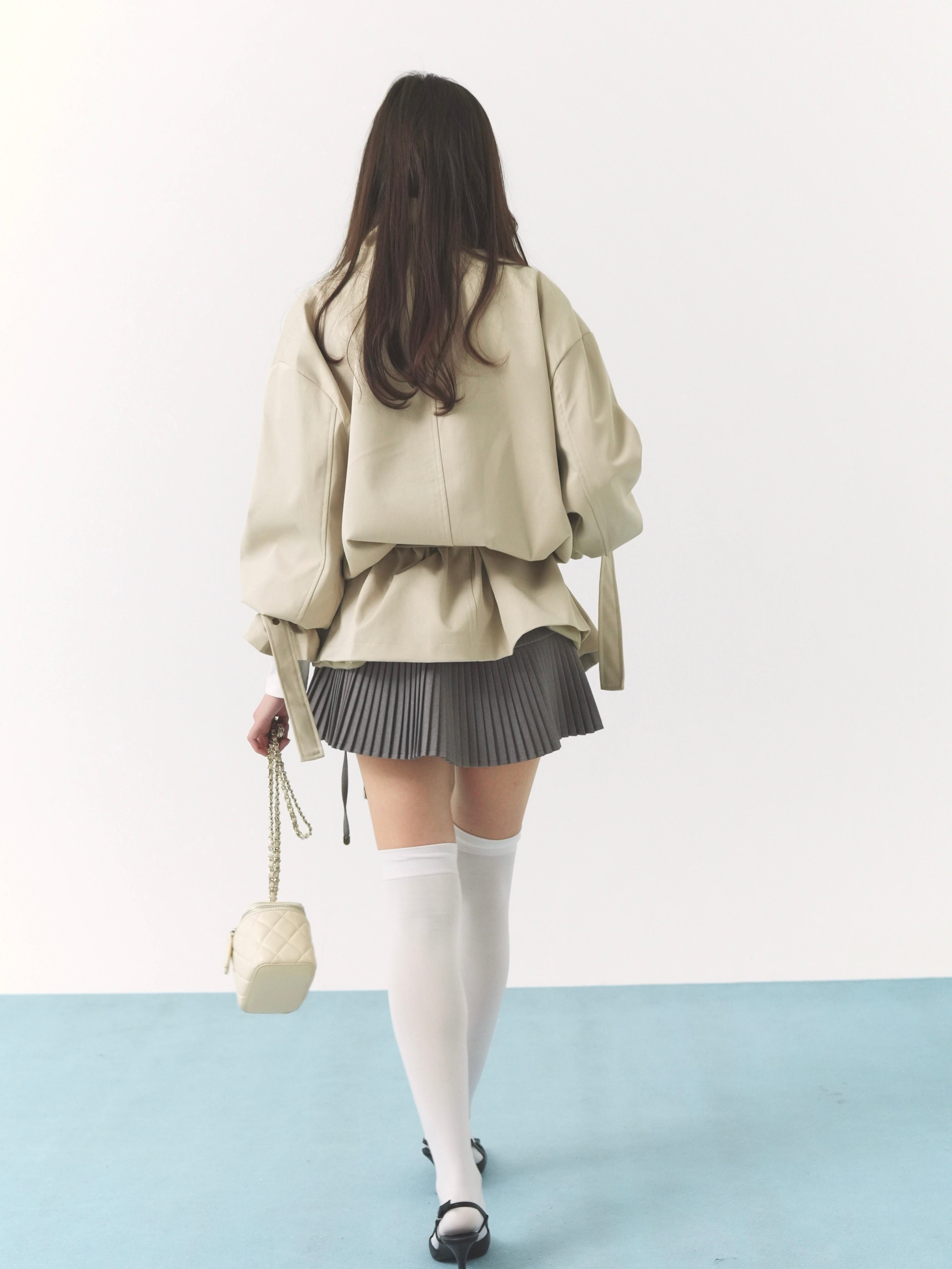 stand collar trench coat