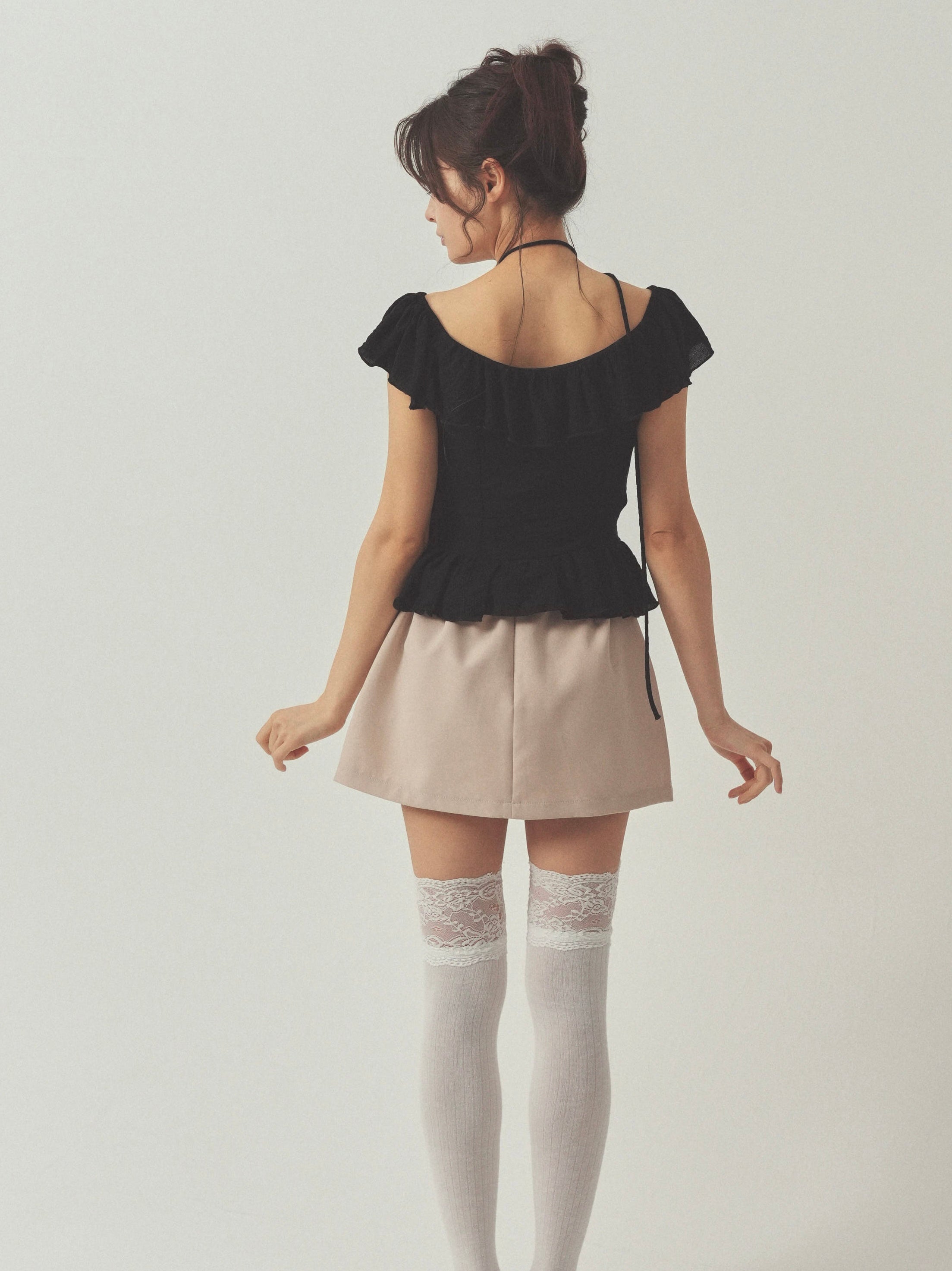 cotton ruffle frill blouse