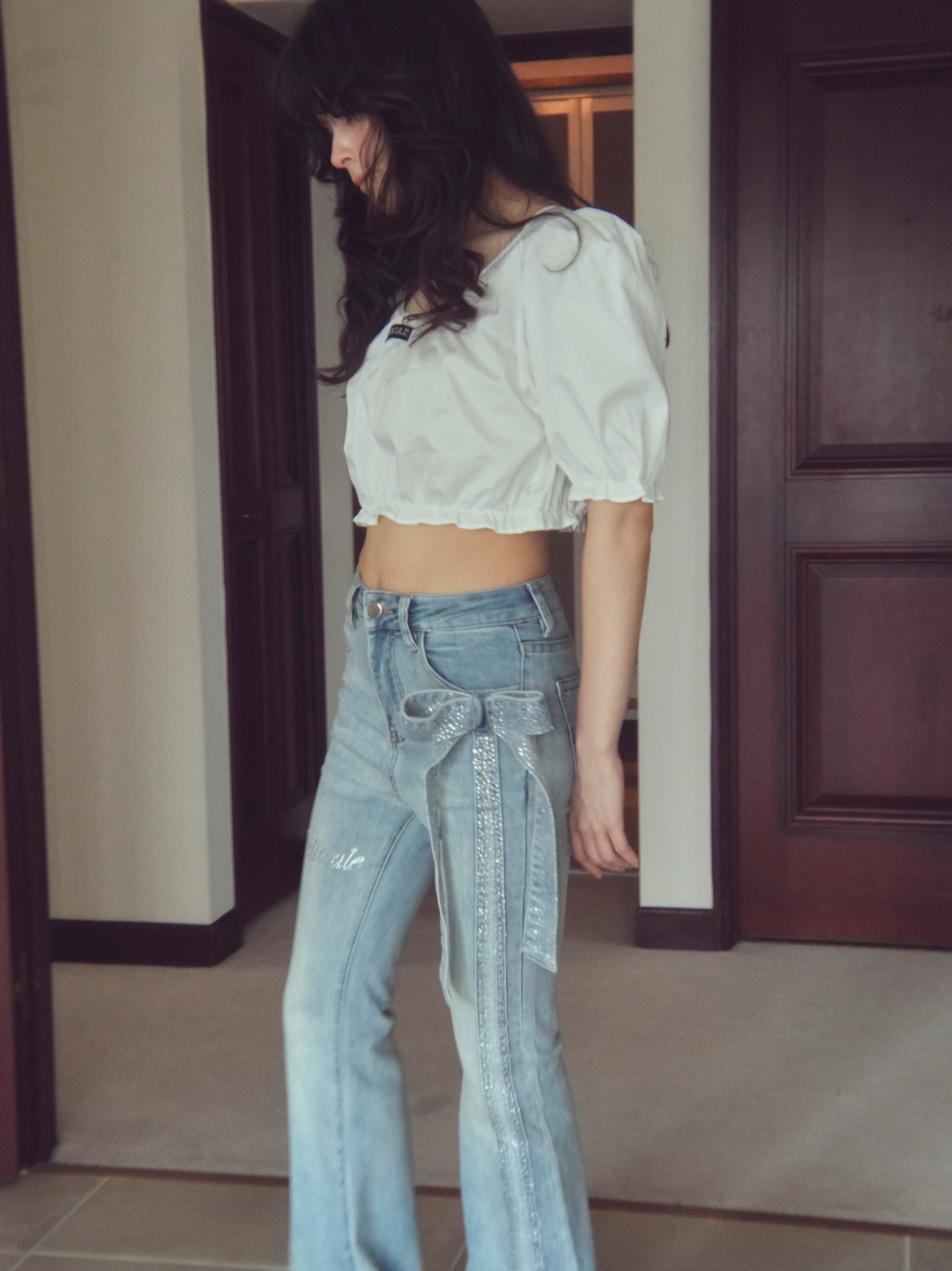 ribbon brilliant denim
