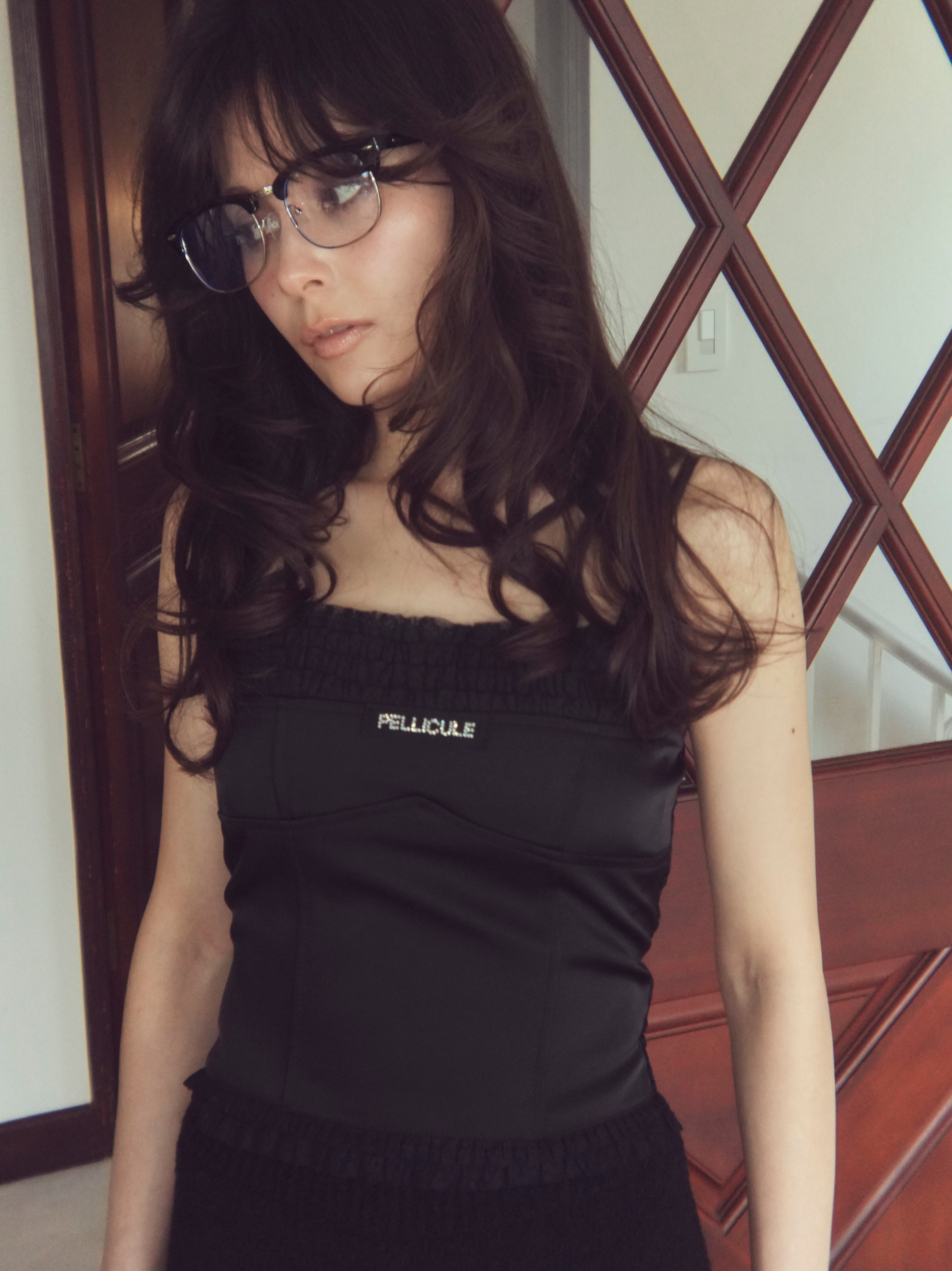 【6/15発送:ドット】frontlace corset camisole