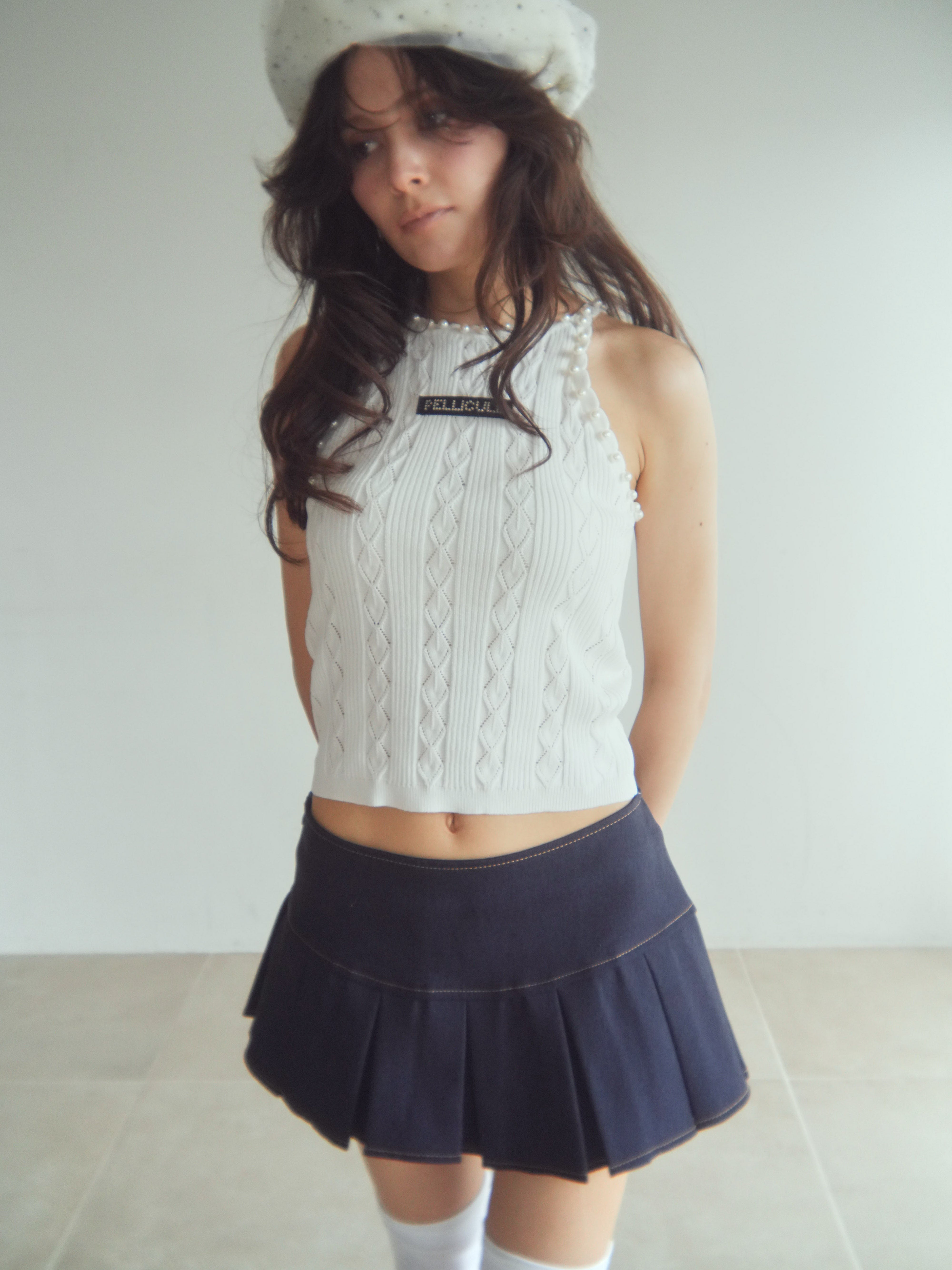 boxpleats mini skirt