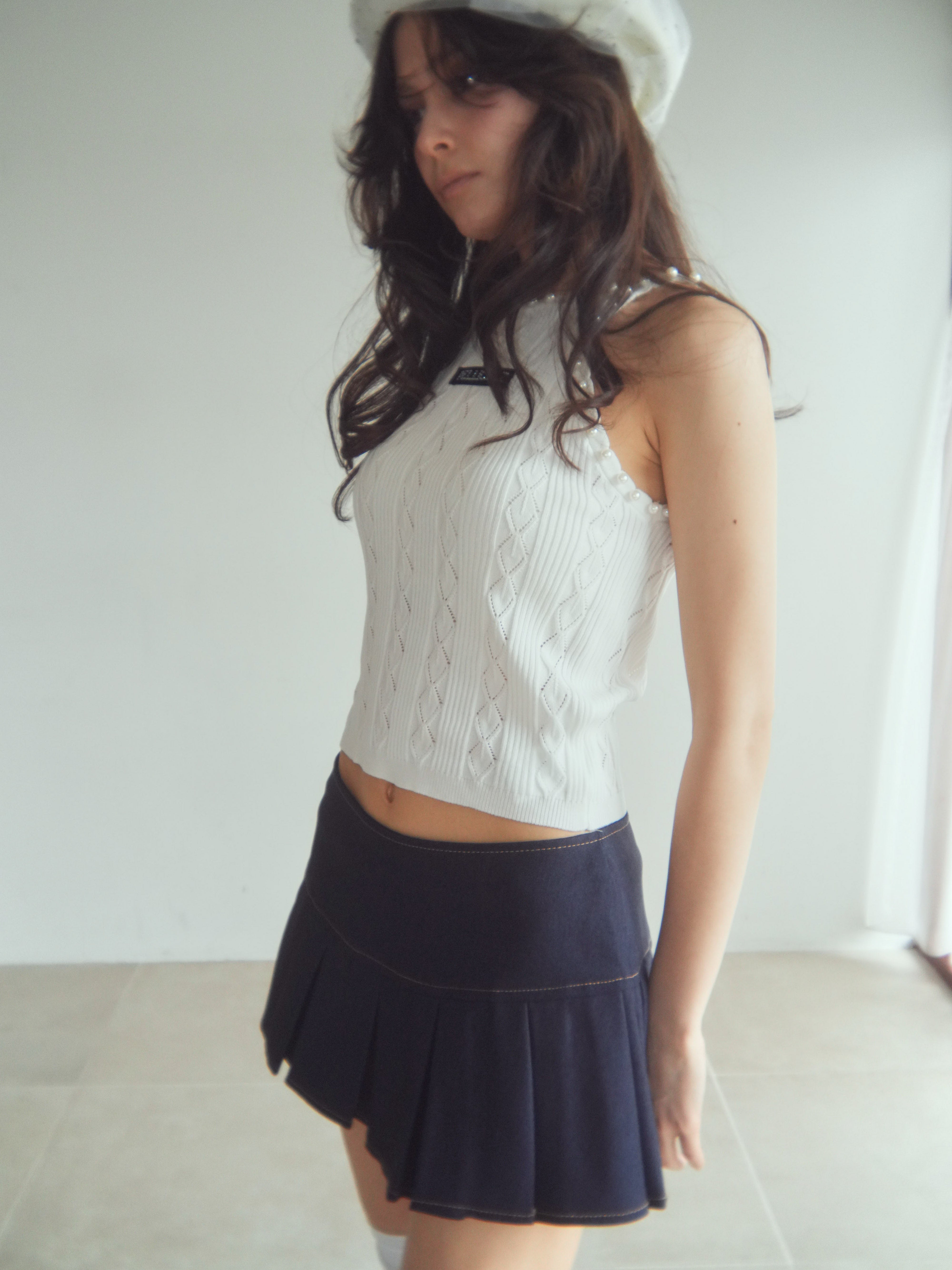 pearl halter camisole