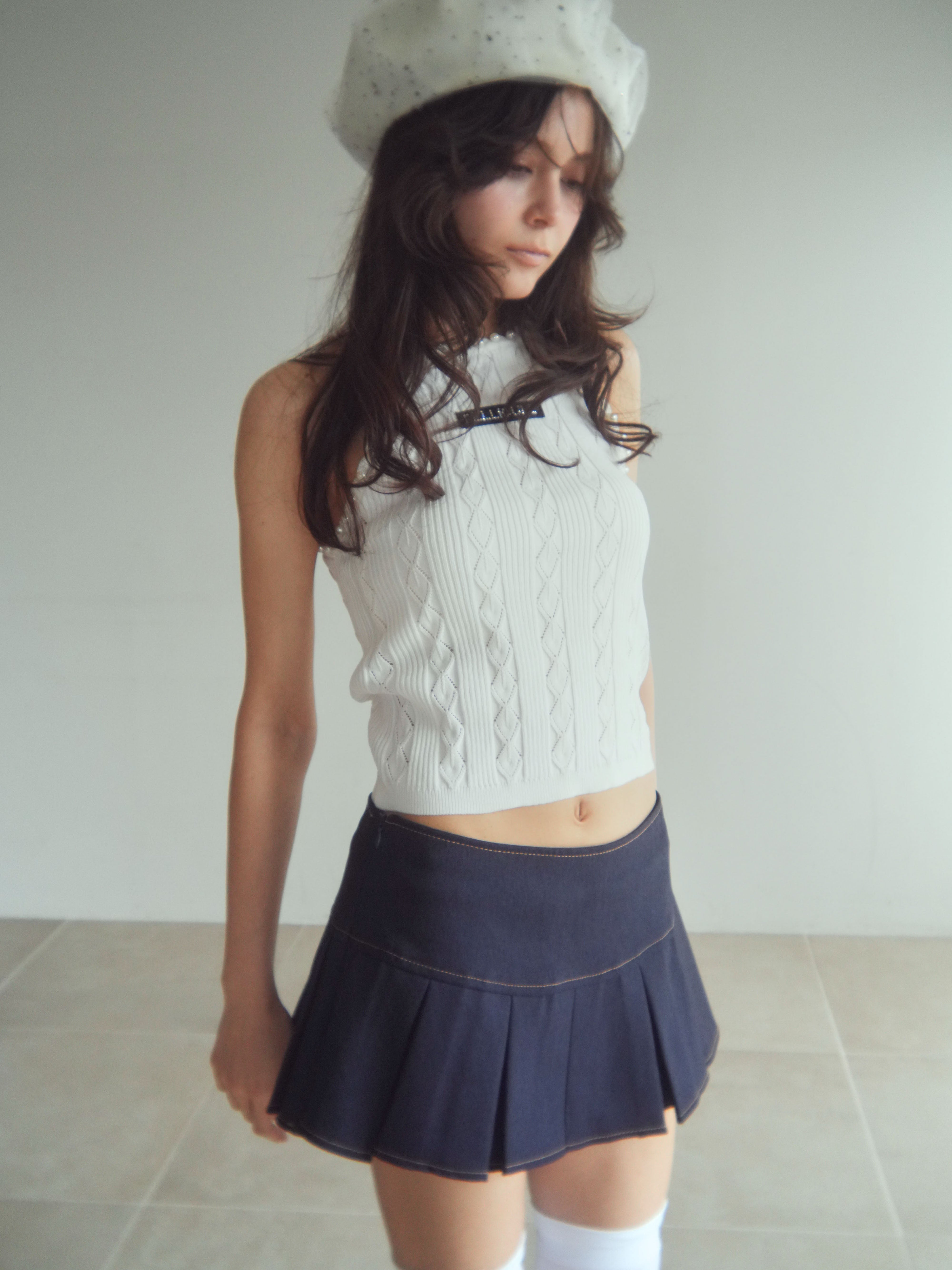 boxpleats mini skirt