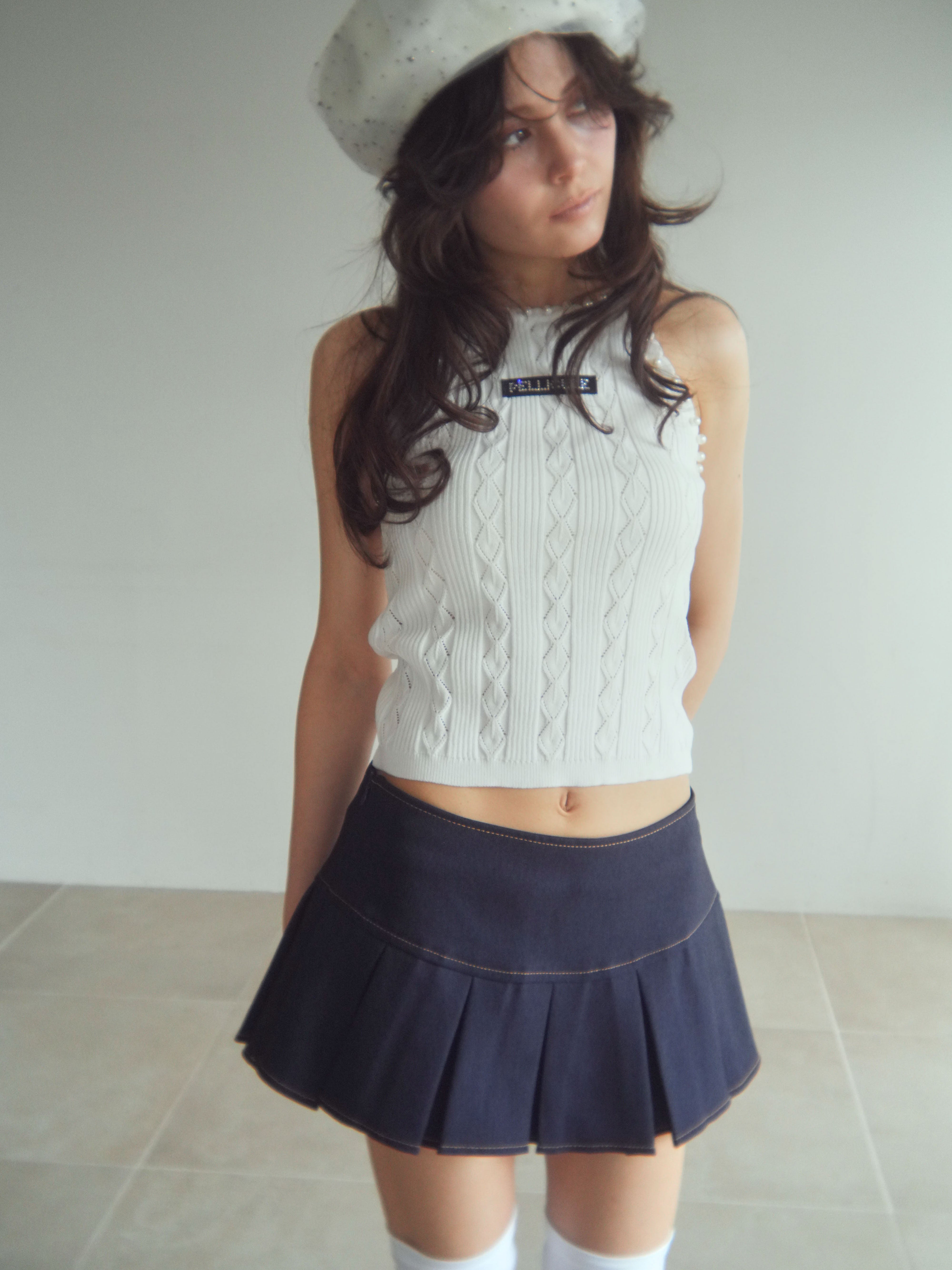 boxpleats mini skirt
