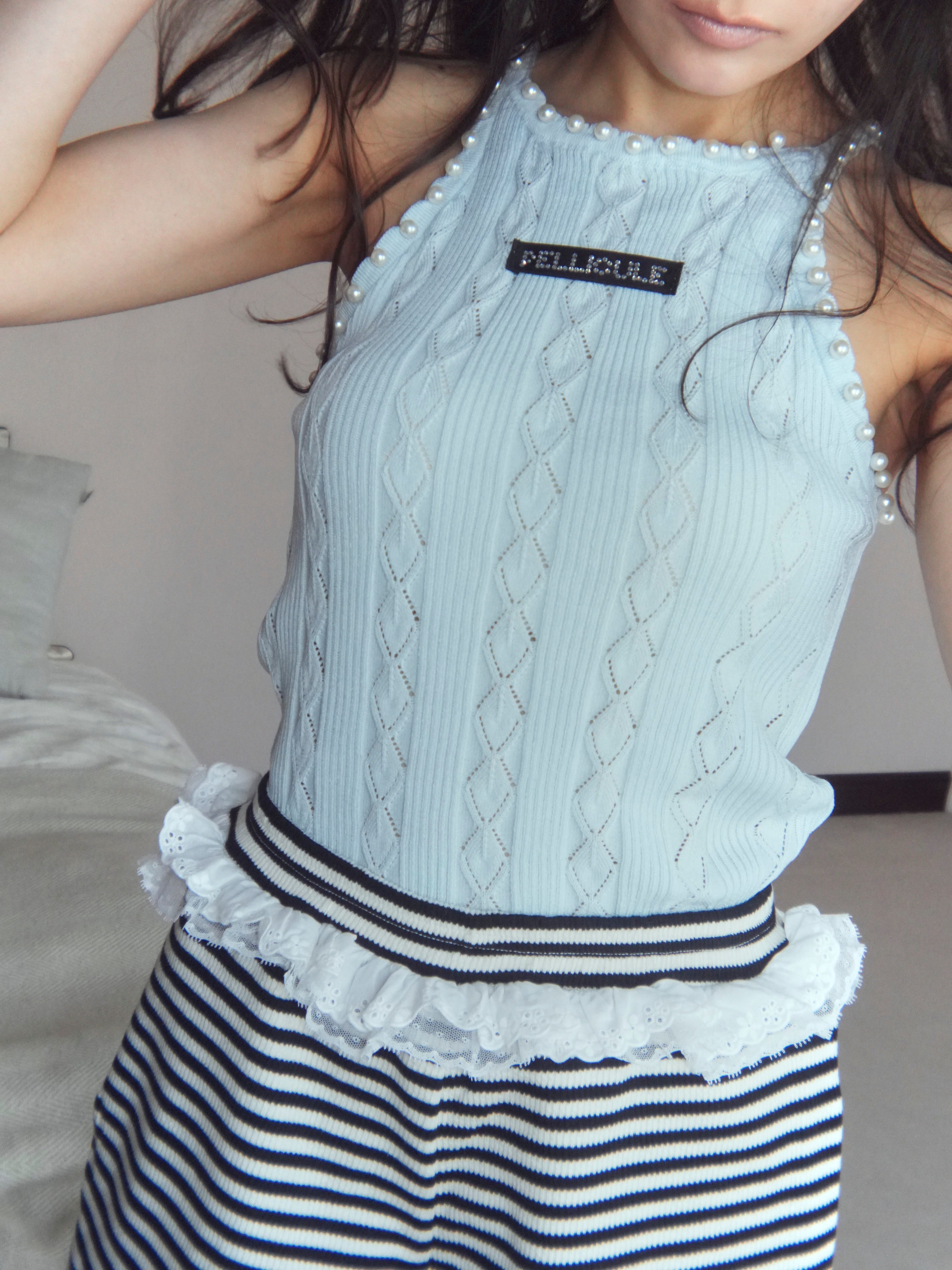 pearl halter camisole