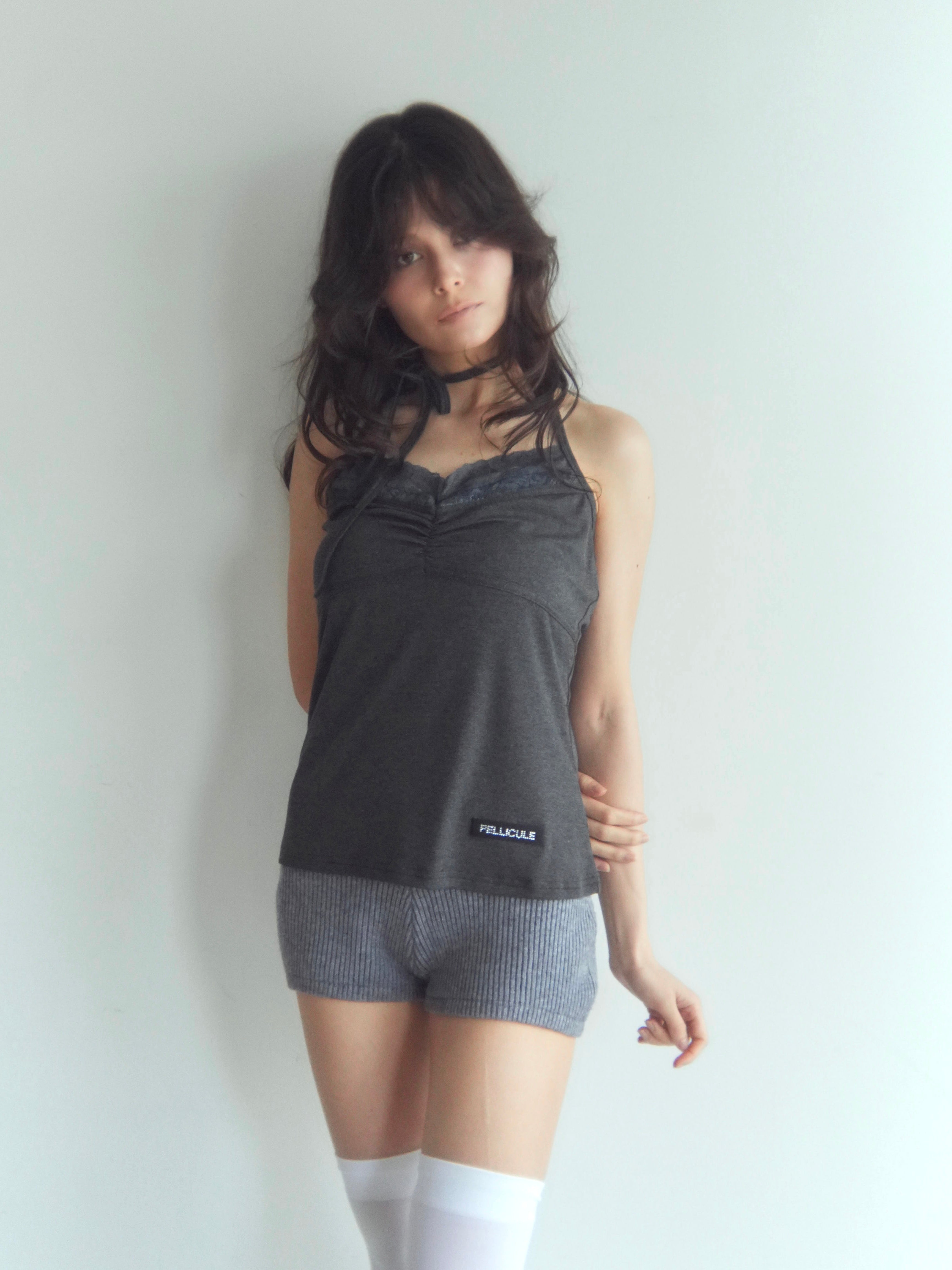 frontgather halter camisole