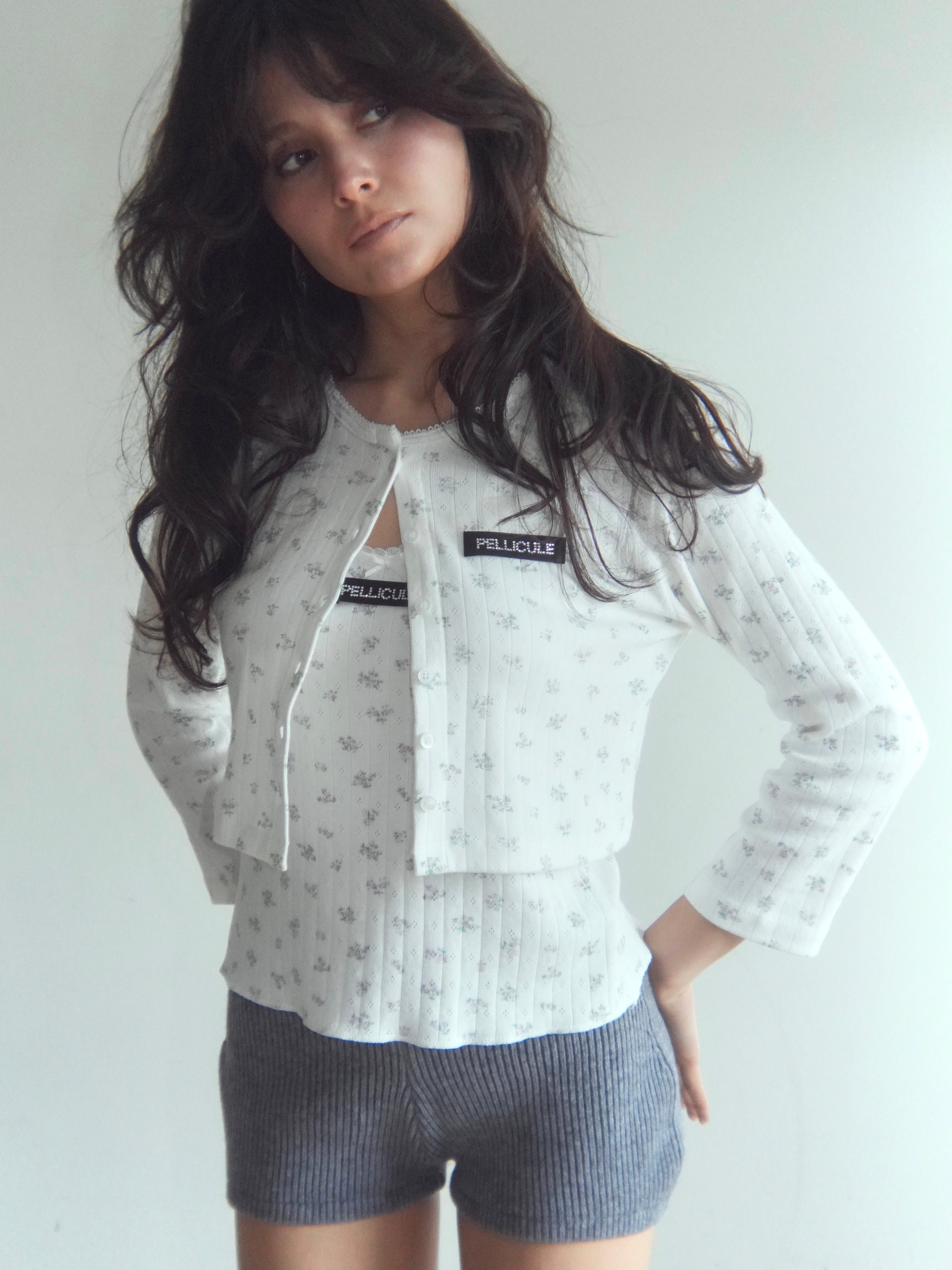 eyelet flower cardigan