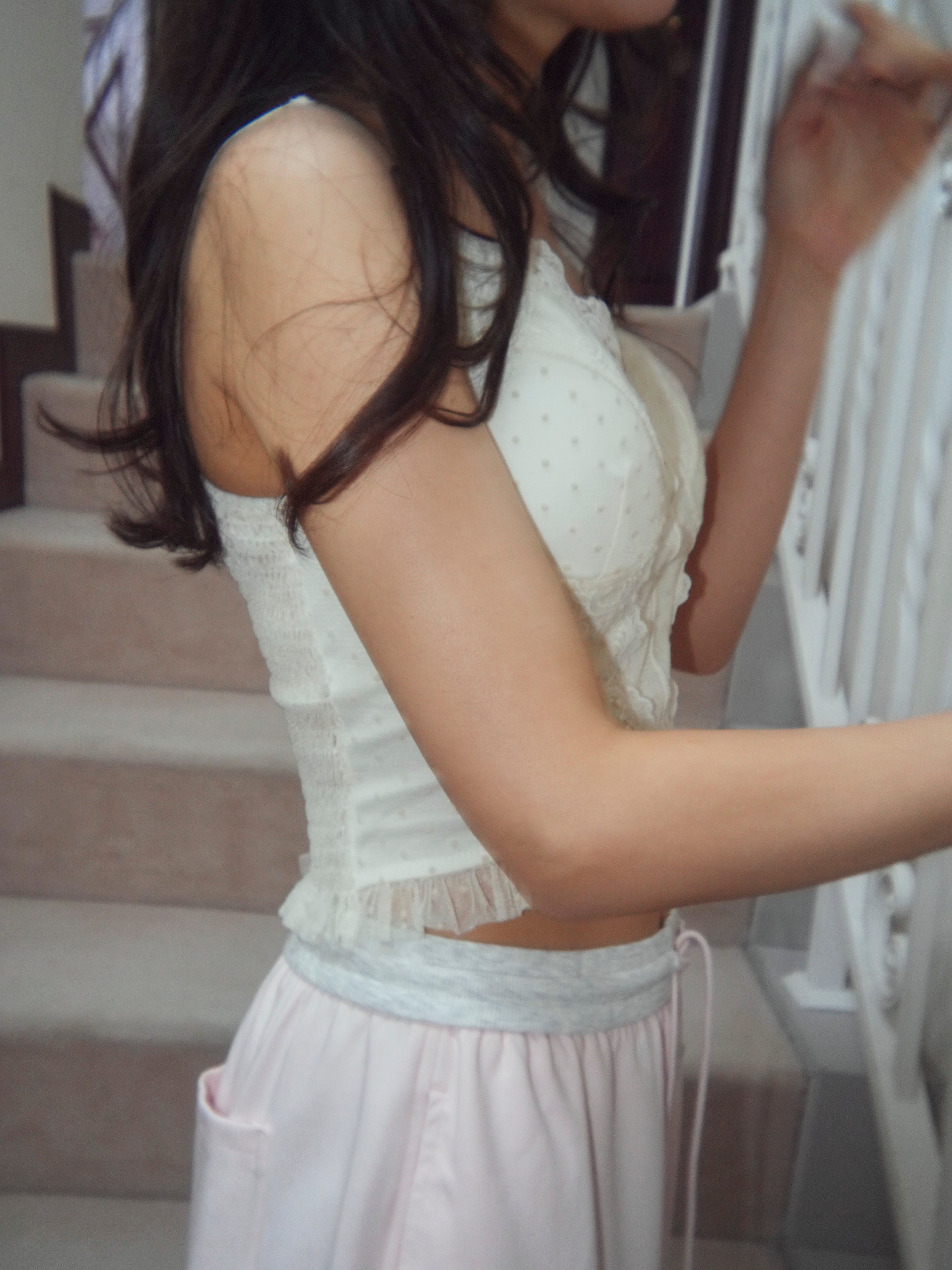 dot lace corset camisole