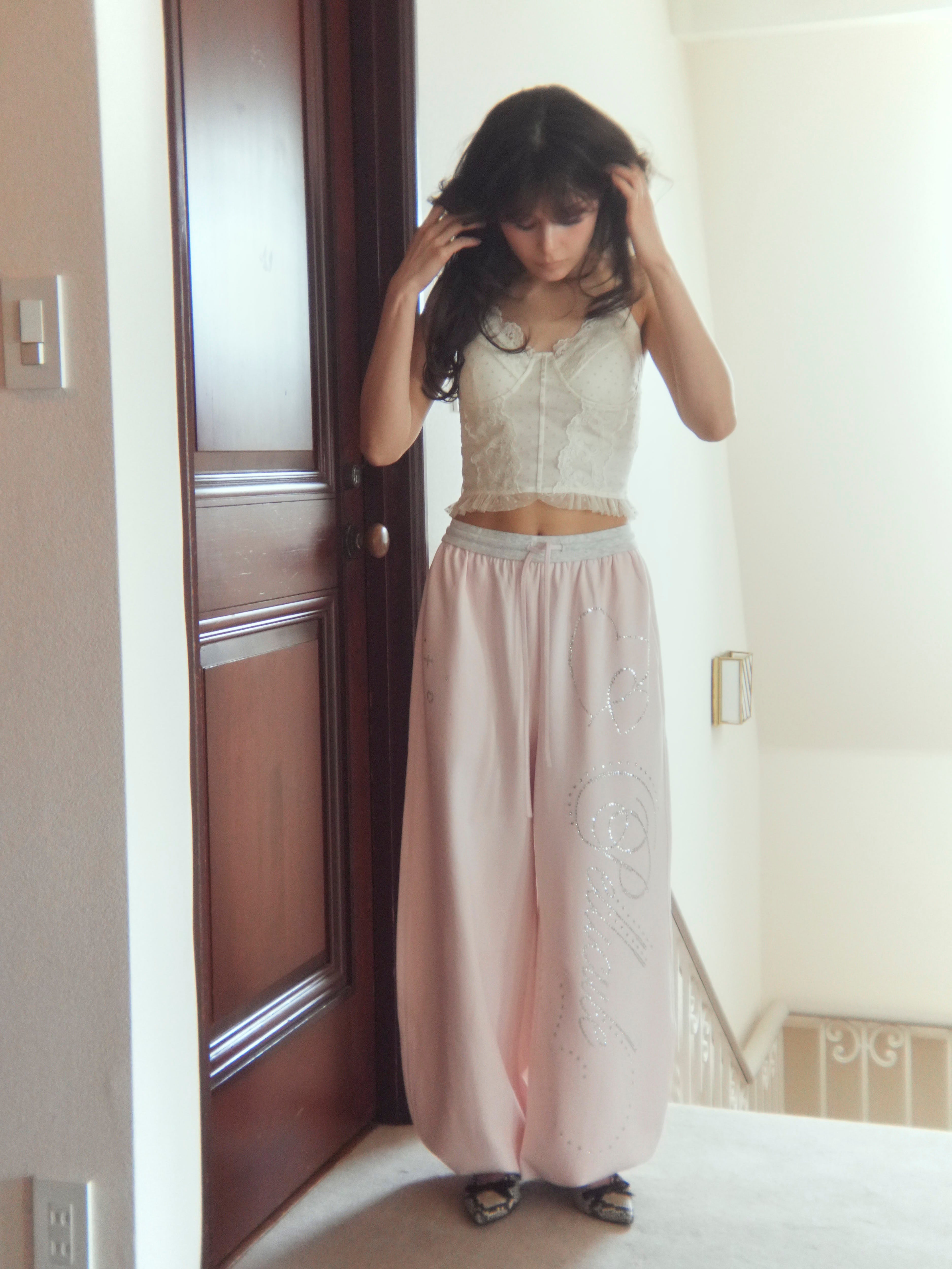 dot lace corset camisole