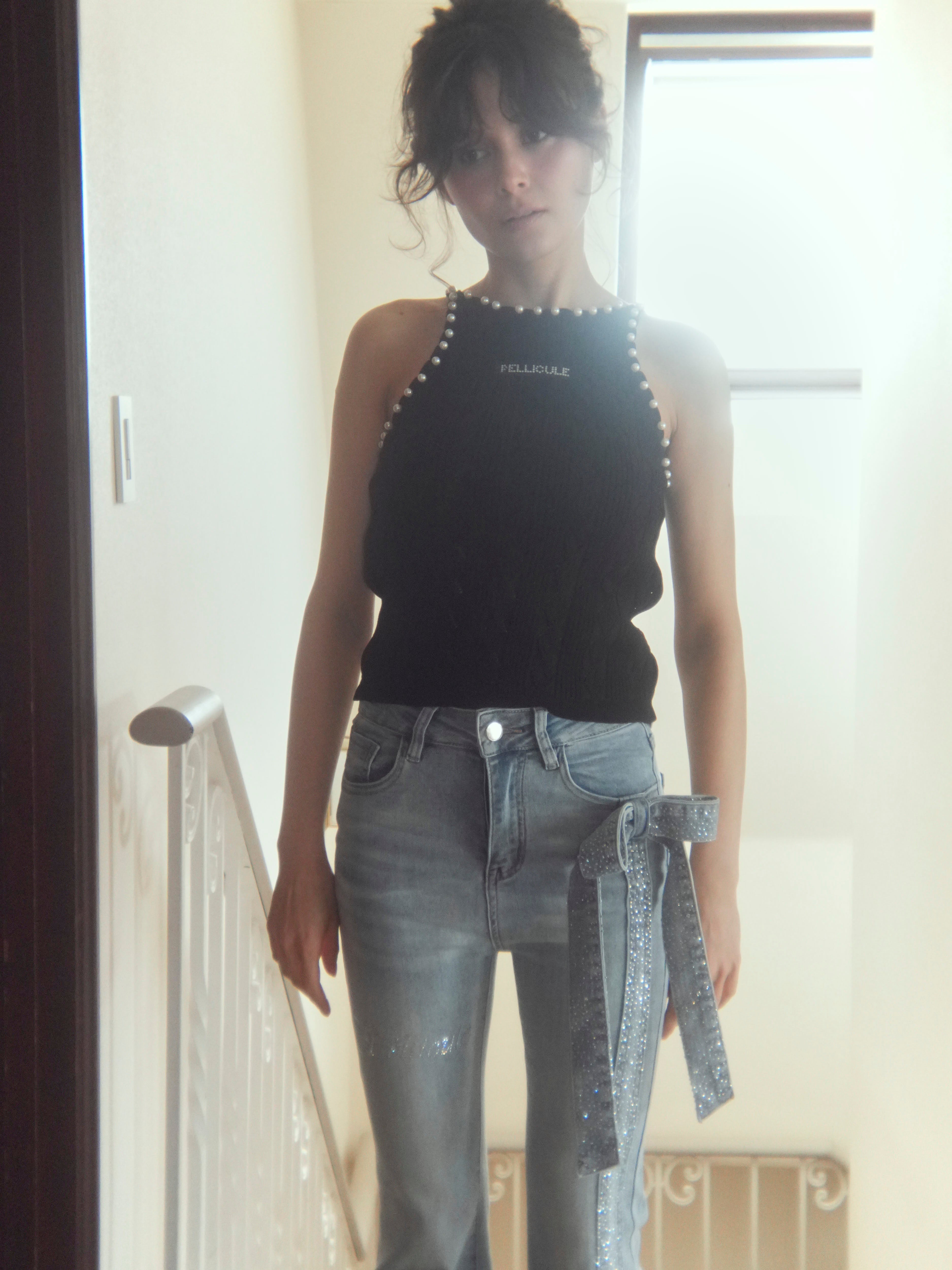pearl halter camisole