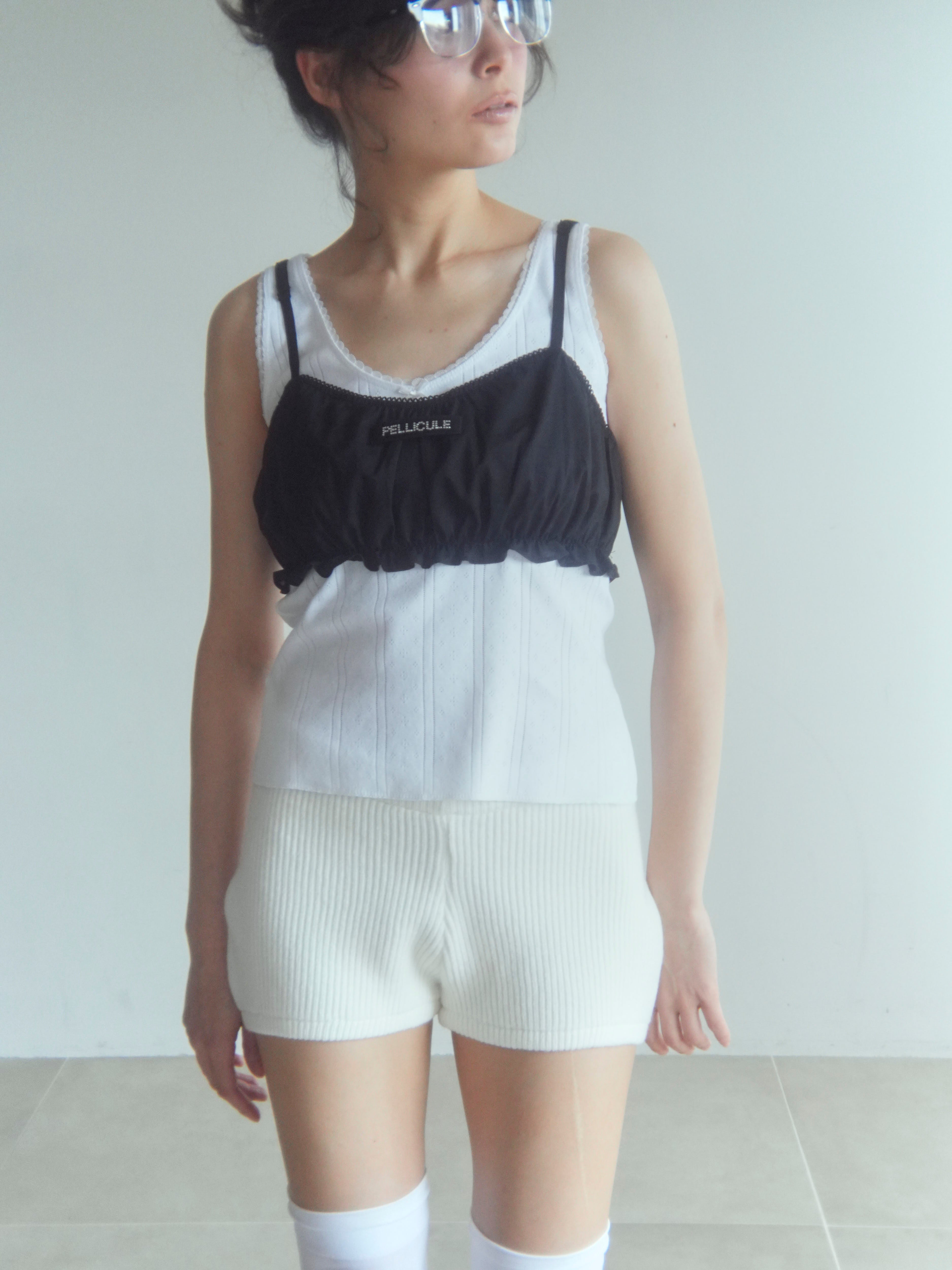 cotton gathered bralette