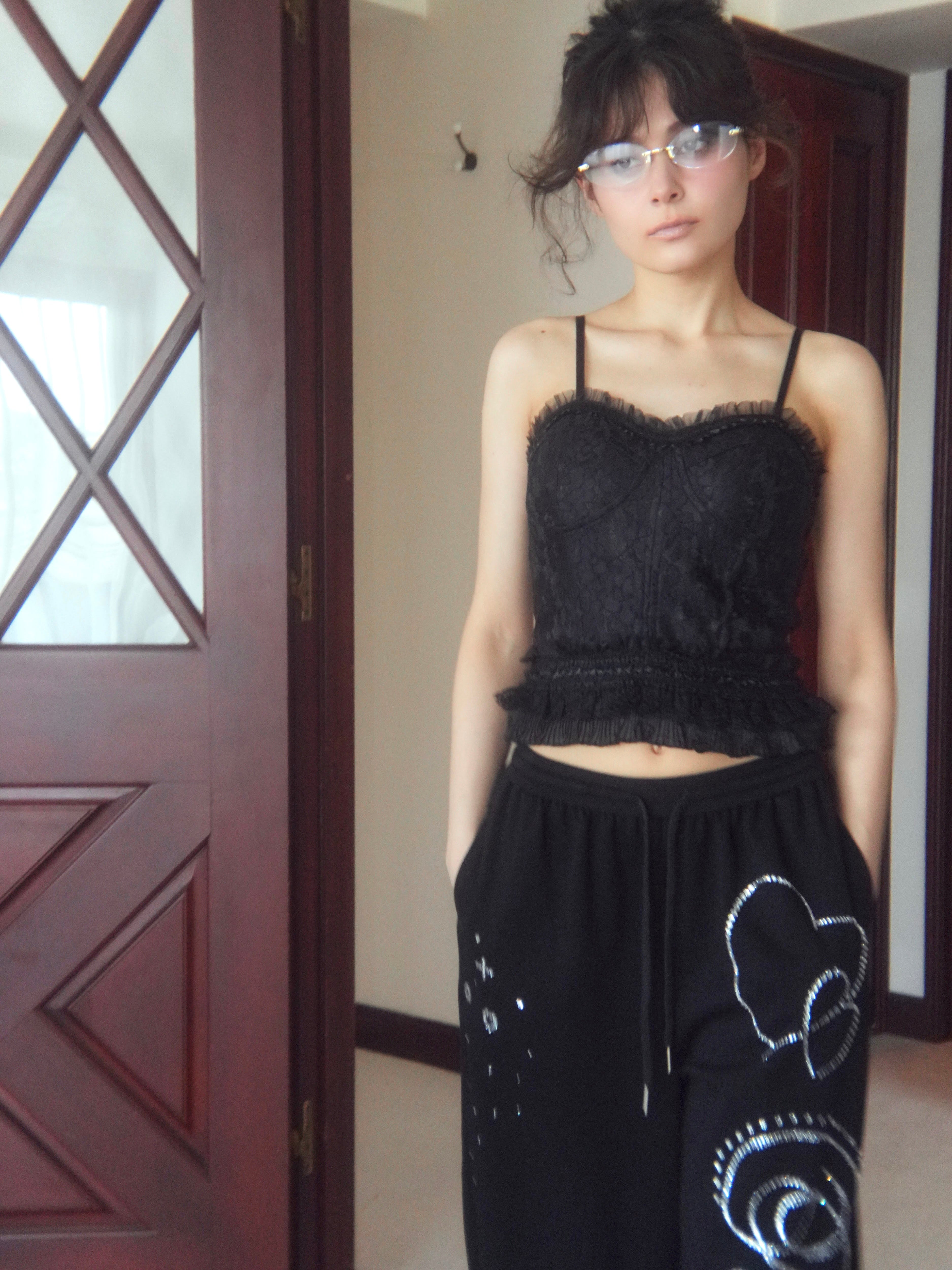 tulle frill corset camisole