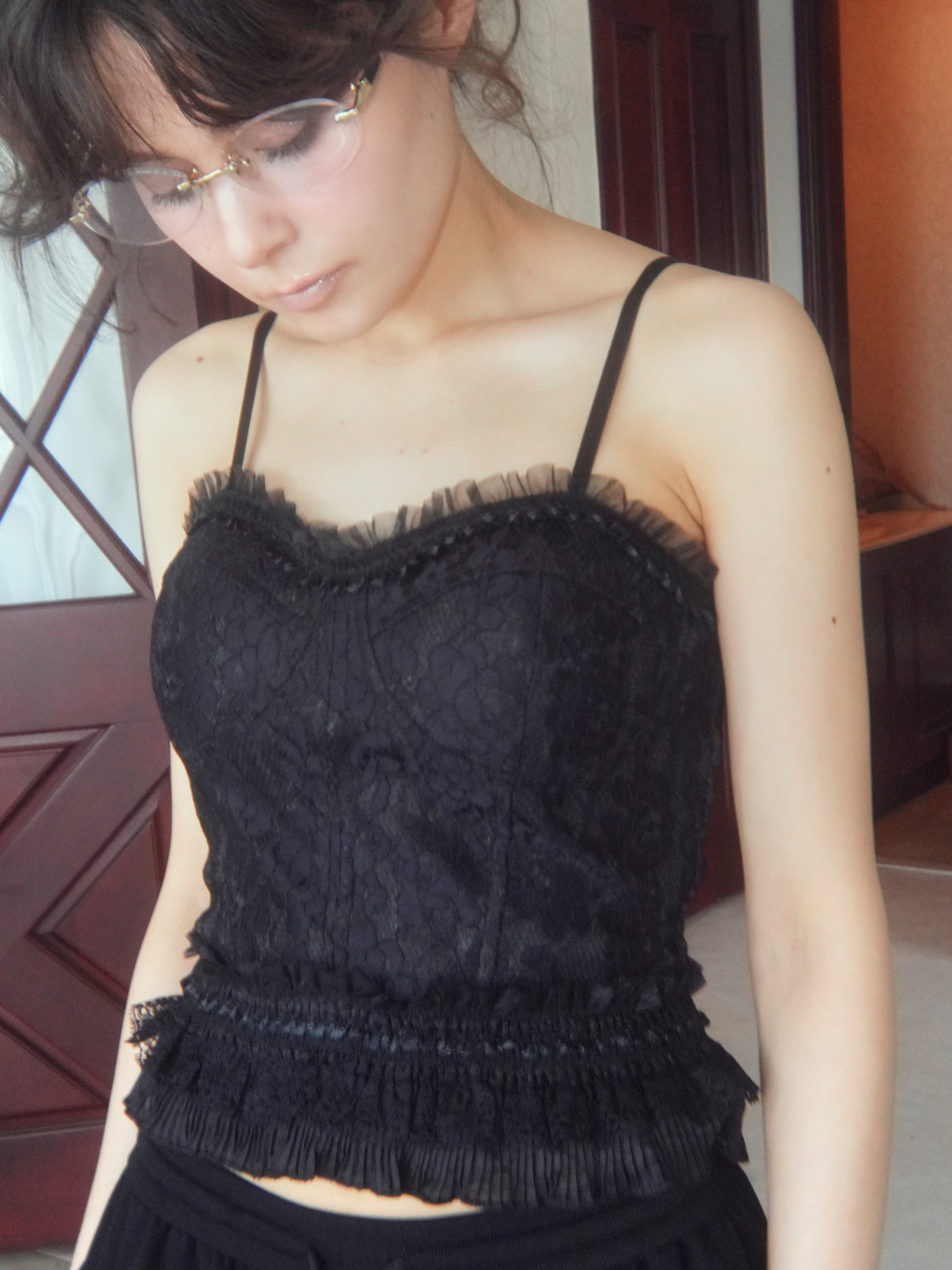 tulle frill corset camisole