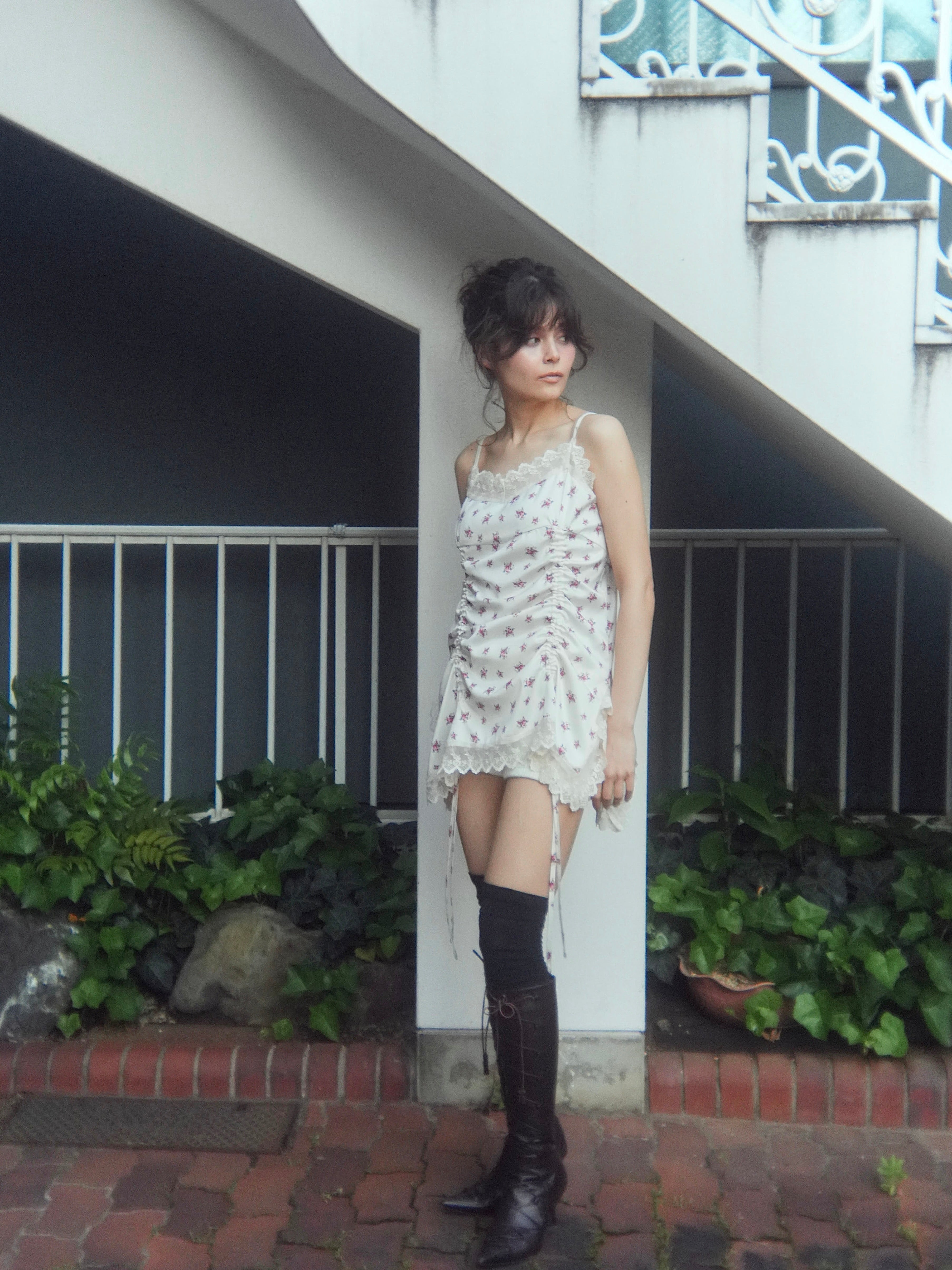 rose satin gather op