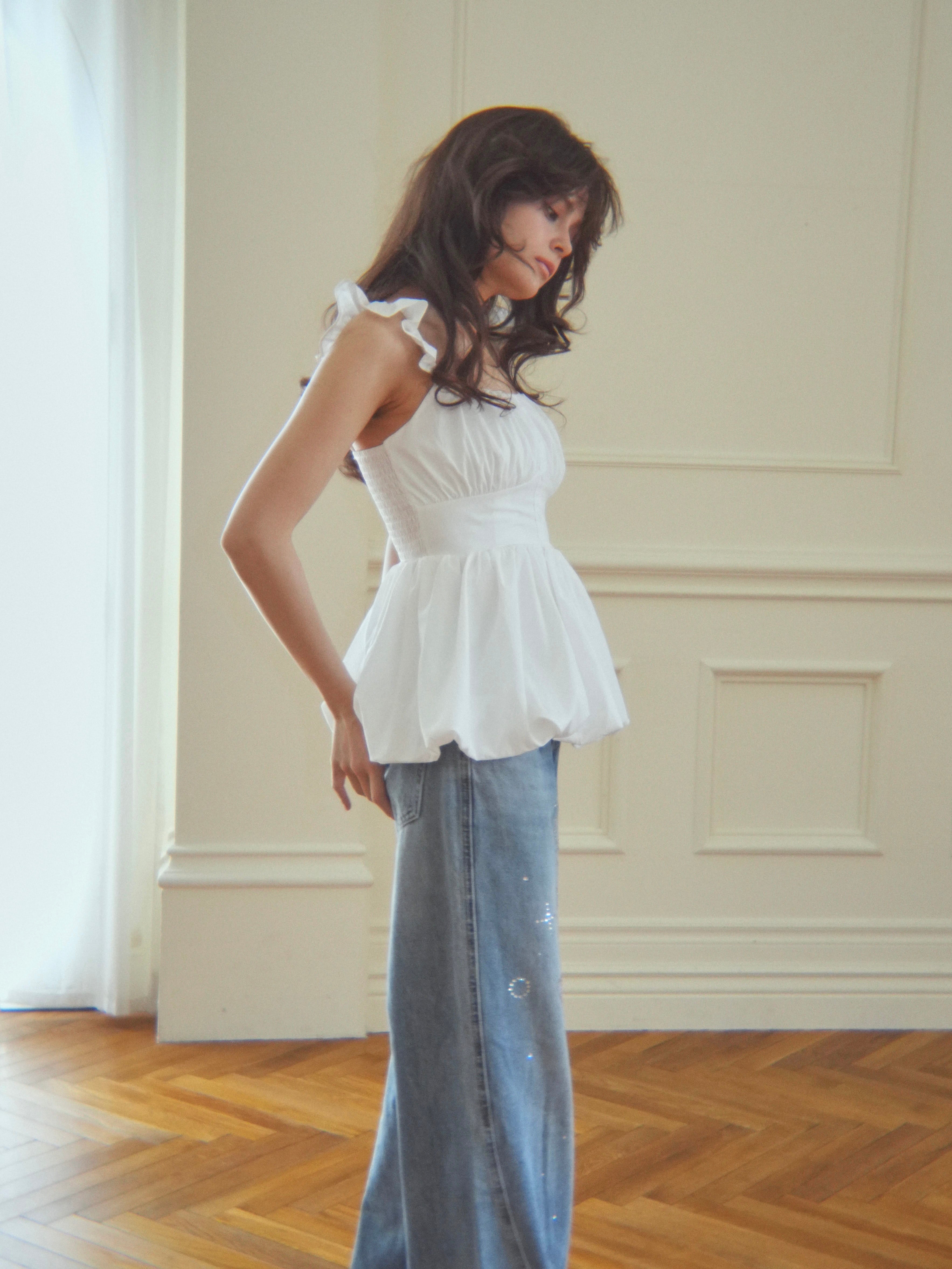 frillgather peplum tops
