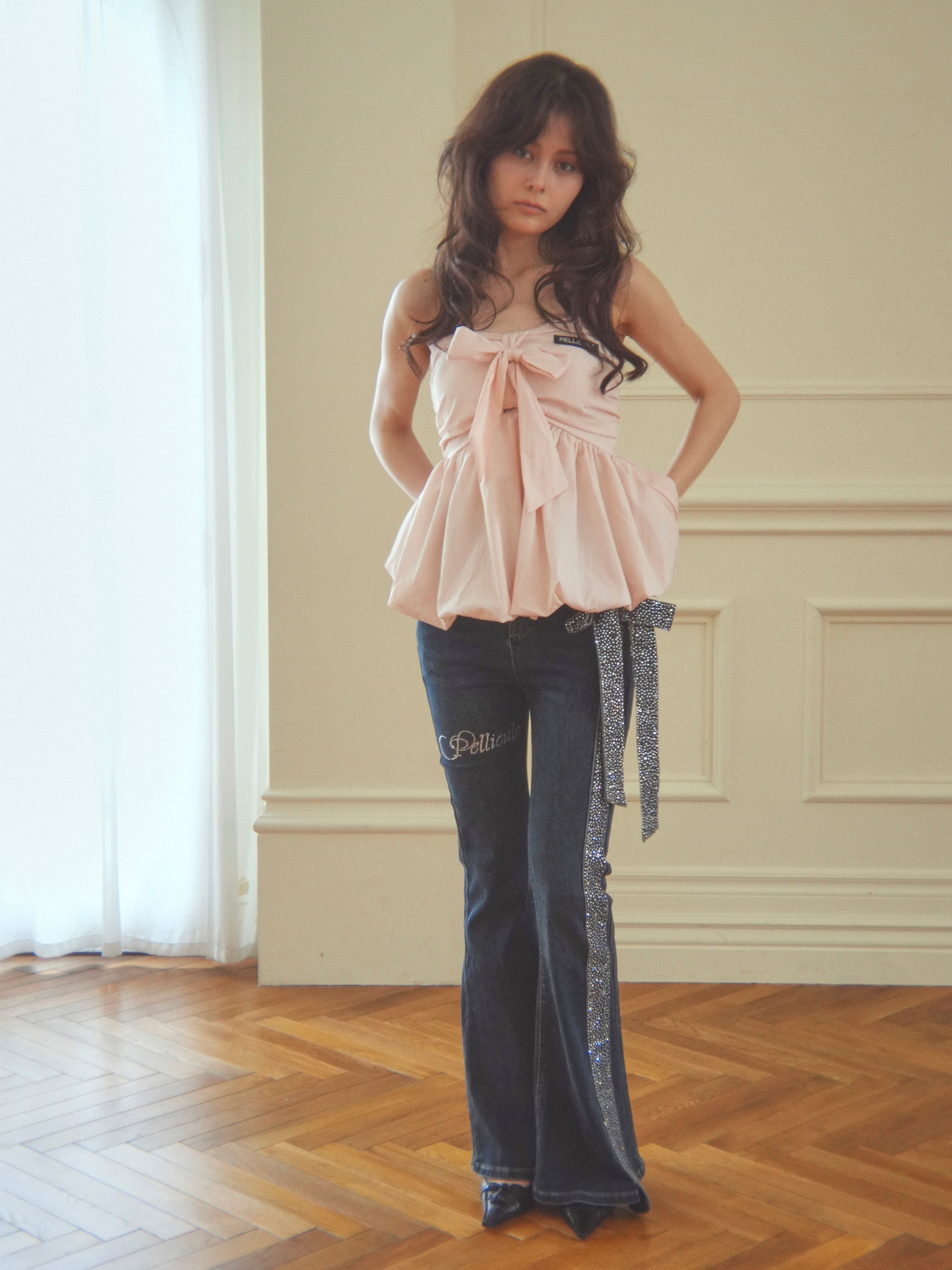 ribbon peplum baretops